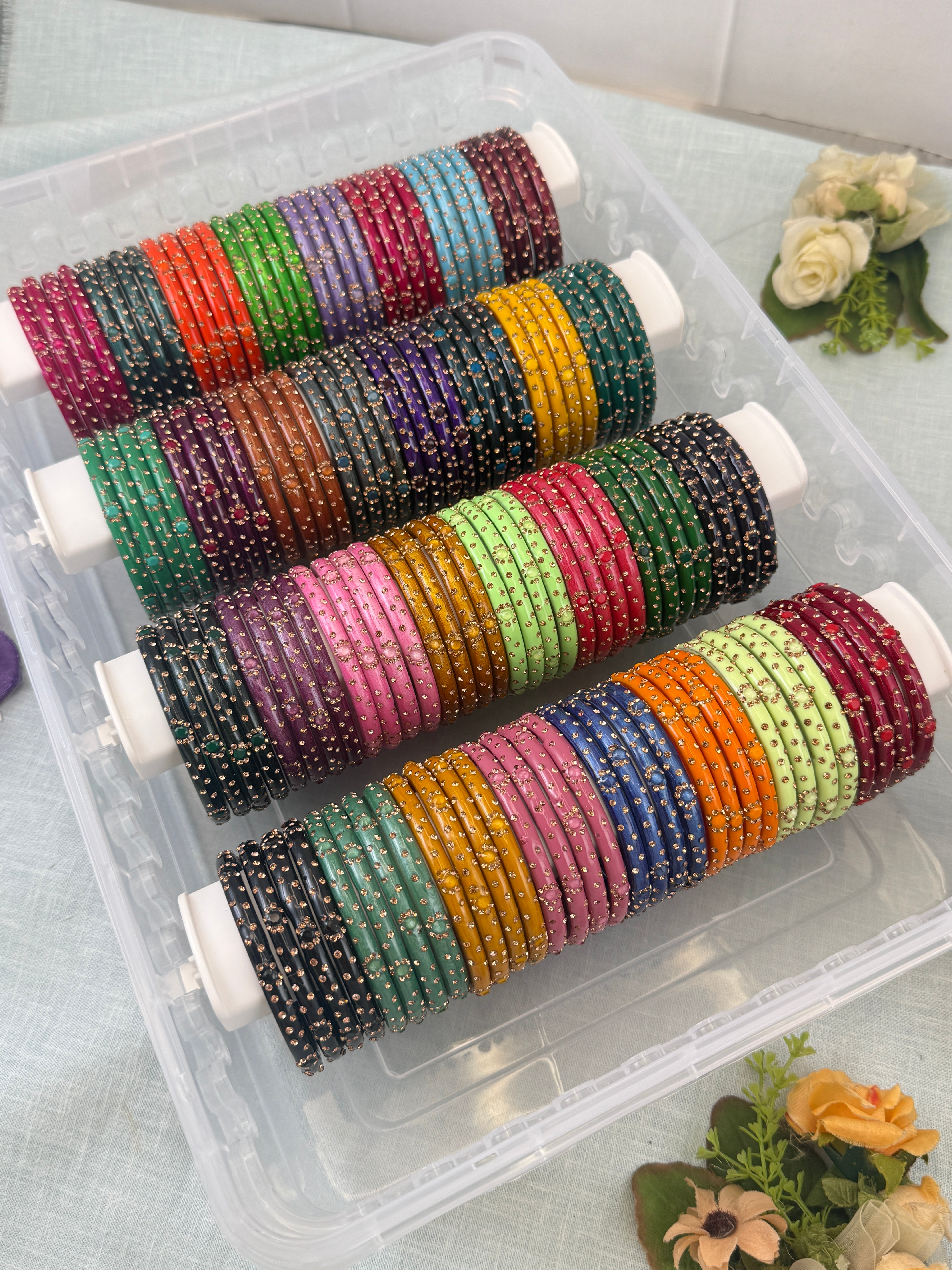 Luxurious New Evara Kada Glass Bangle Full Box - 3476