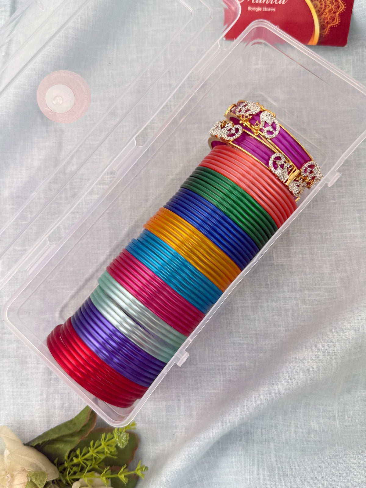 10 in 1 Changeable Stone Kada Bangles Box | Set of 2 | BB002 - Mahilas