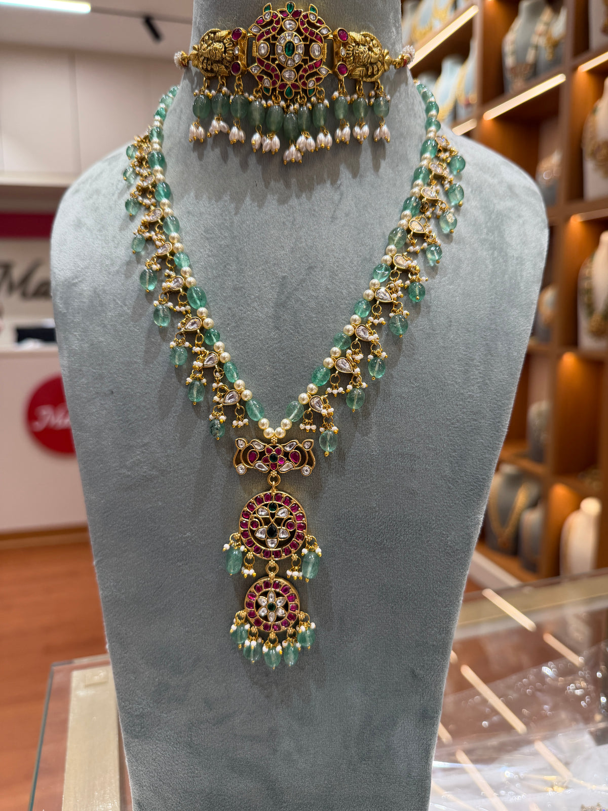 Guttapusalu Jadau Kundan Full Bridal Necklace Set | NC014