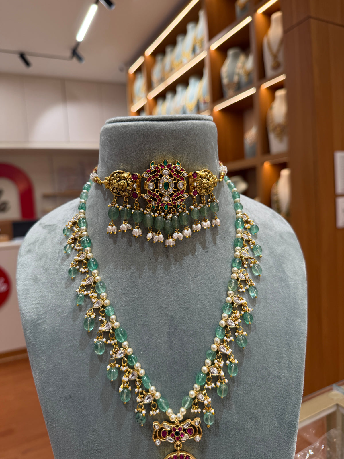 Guttapusalu Jadau Kundan Full Bridal Necklace Set | NC014