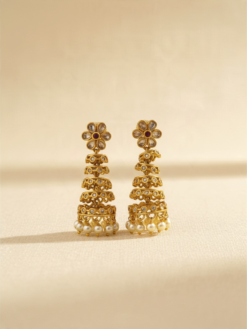 Antique Designer Jhumka Earrings| E0762