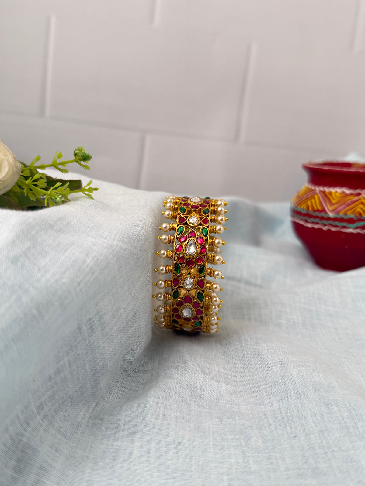 Luxurious Jadau Kundan Kada Bangle Set of 1 | B0337