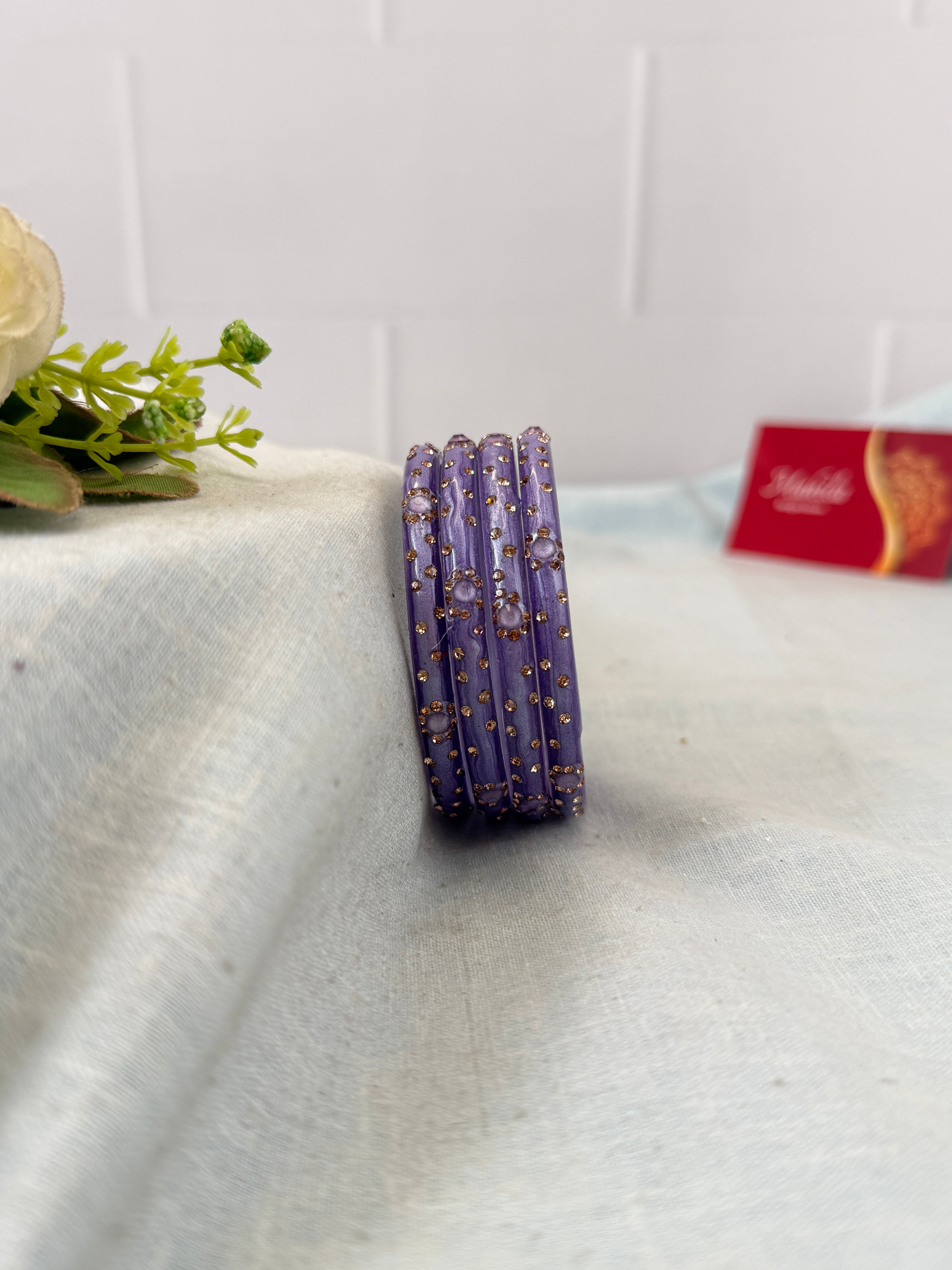 Luxurious Evara Design Kada Glass Bangles 3478 - Make your own box