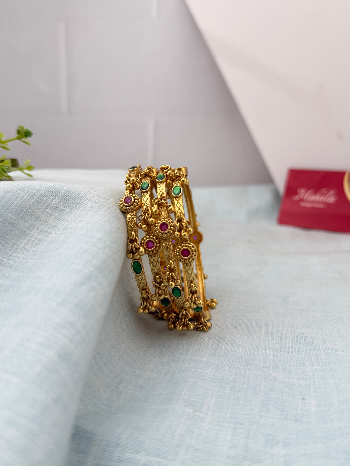 Antique Heritage Jadau Bangles| Set Of 4 | B0631
