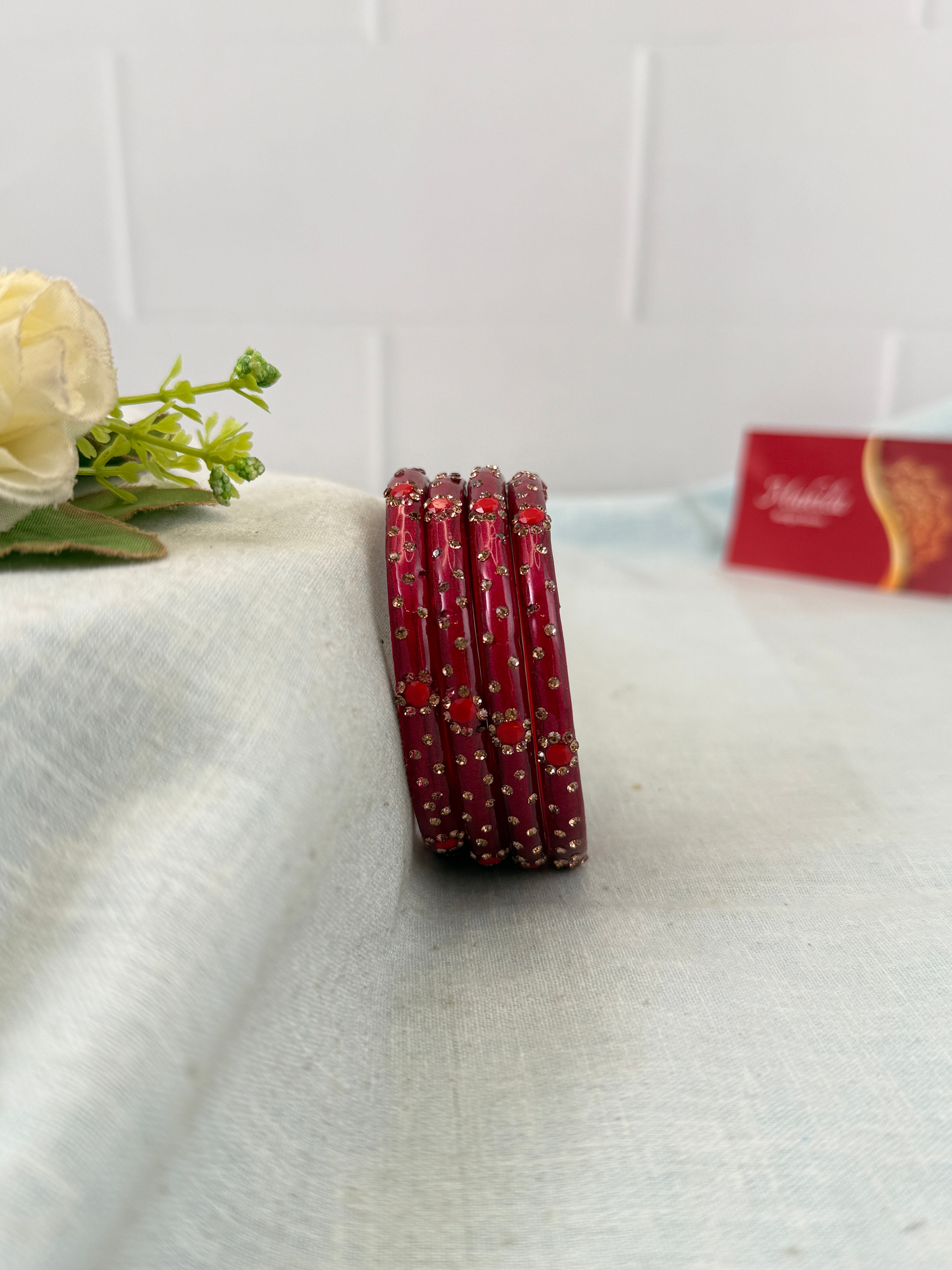 Luxurious Evara Design Kada Glass Bangles 3478 - Make your own box