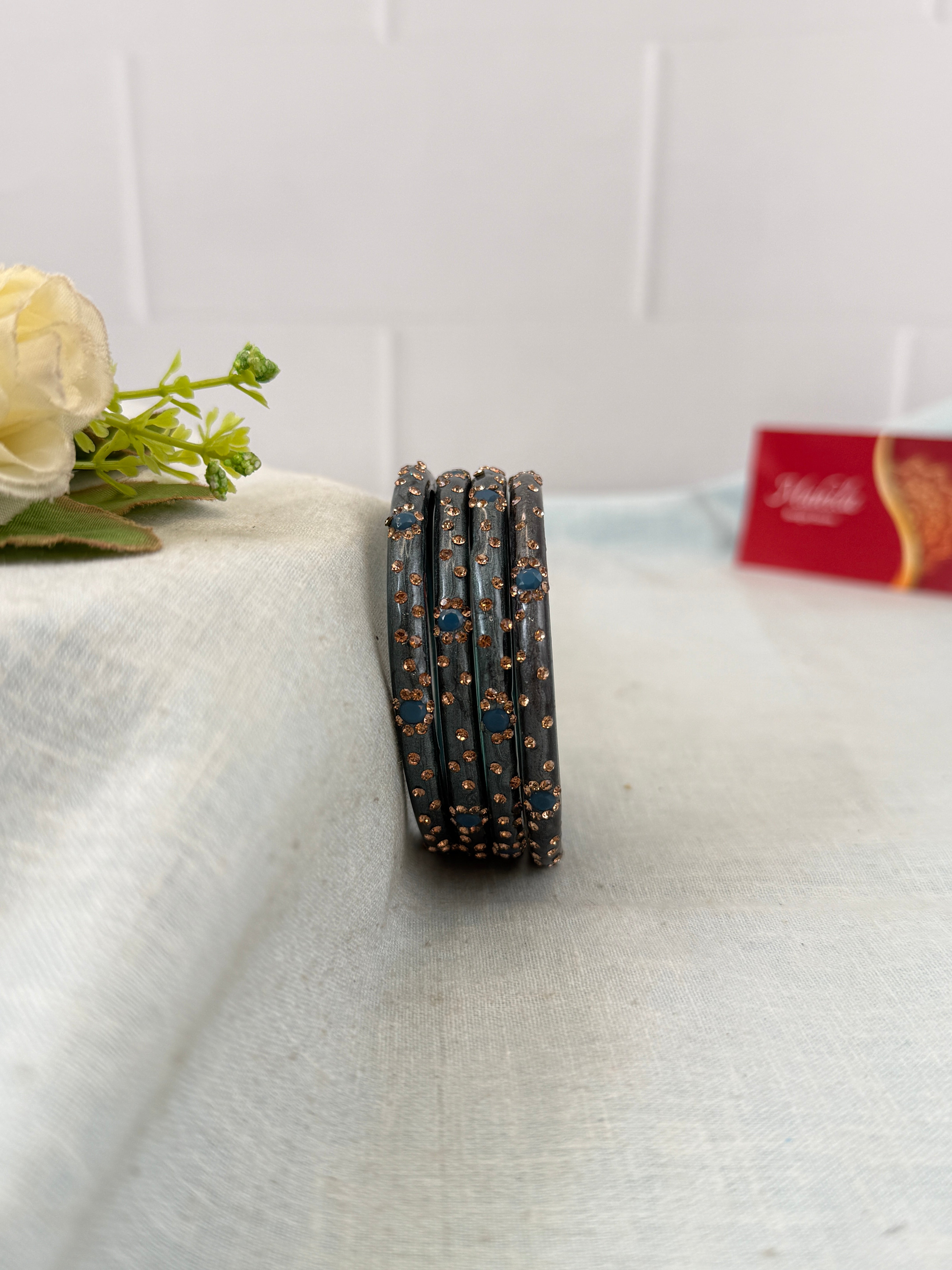 Luxurious Evara Design Kada Glass Bangles 3478 - Make your own box