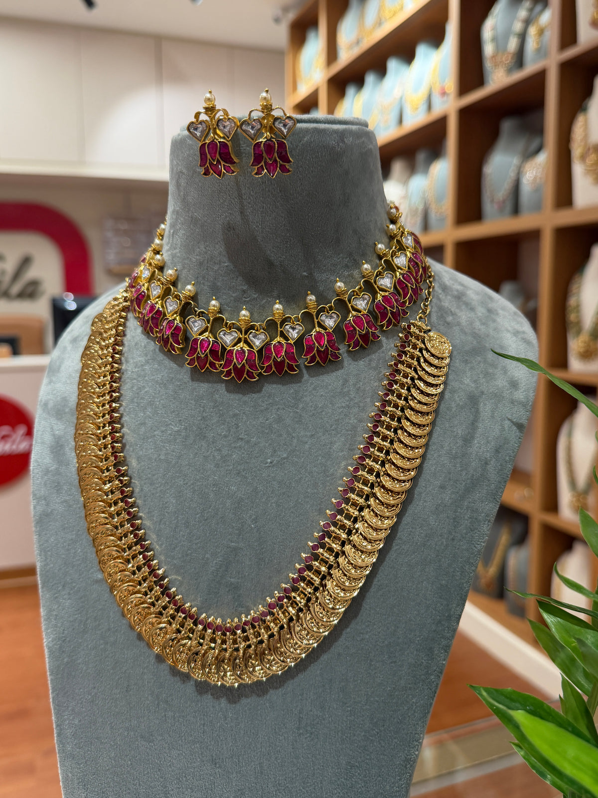 Jadau Kundan & Kaasu Full Necklace Full Set| NC018