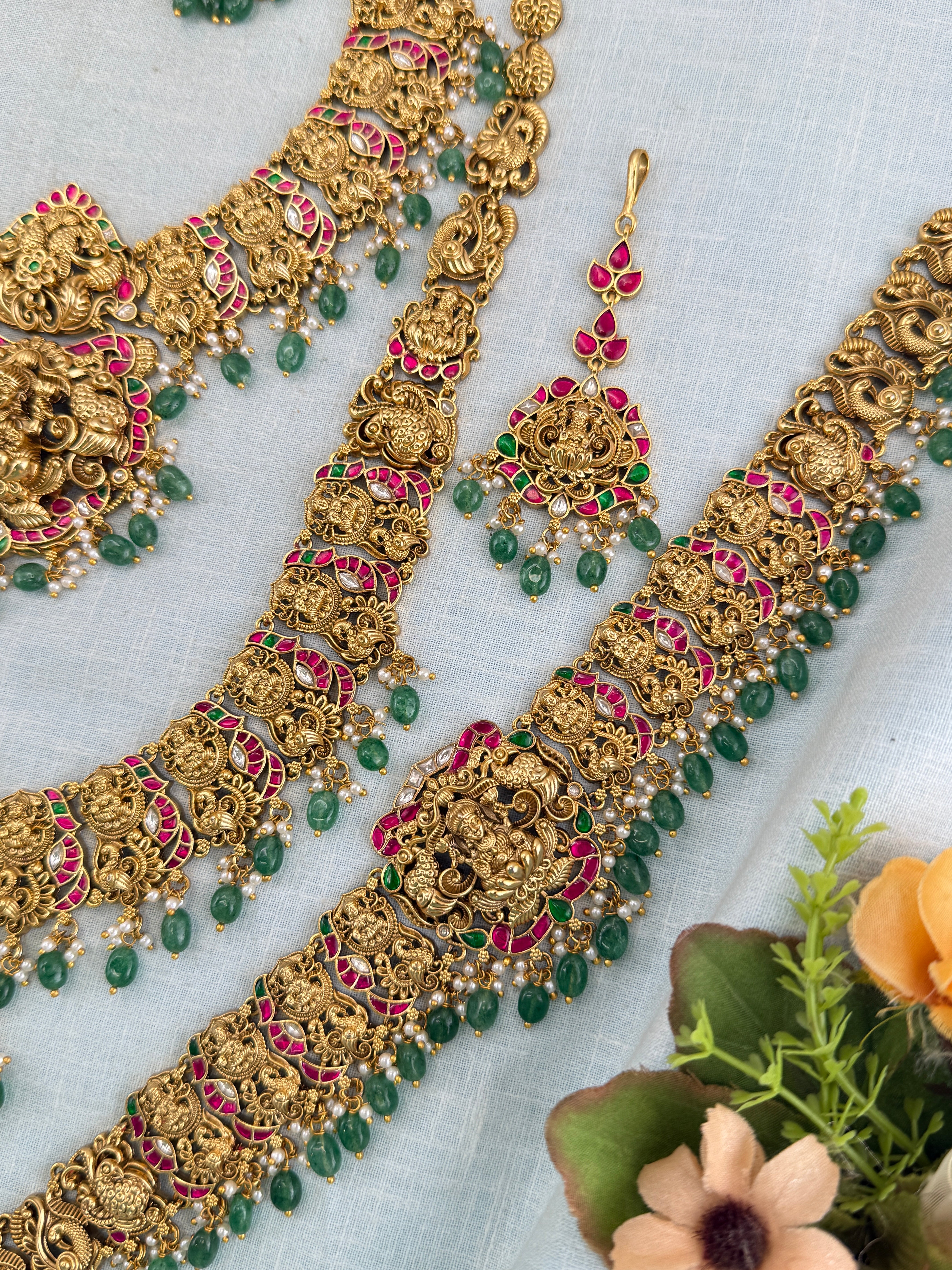 Antique Jadau Lakshmi Full Bridal Necklace Set | 201
