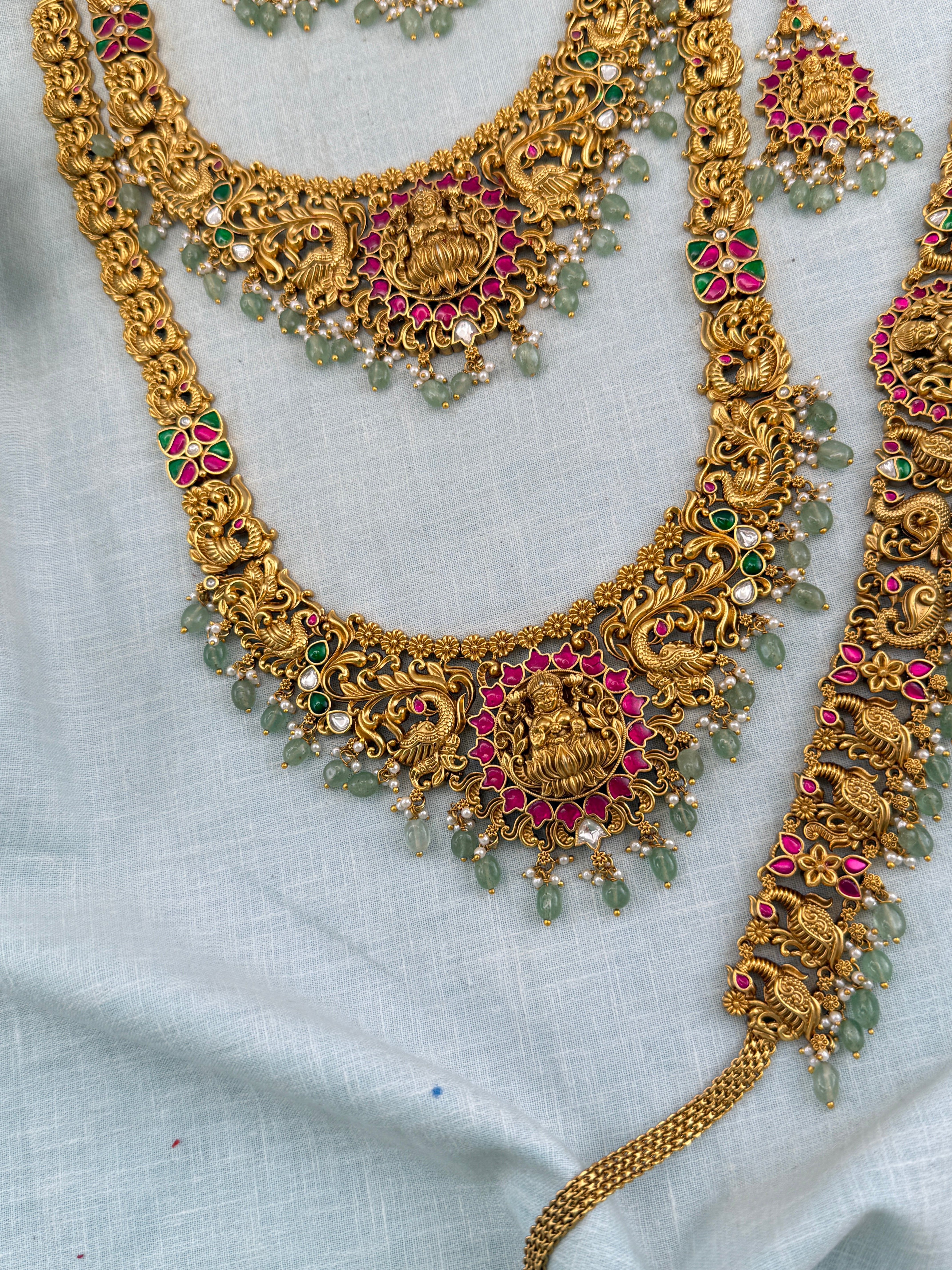 Antique Jadau Lakshmi Full Bridal Necklace Set | 202