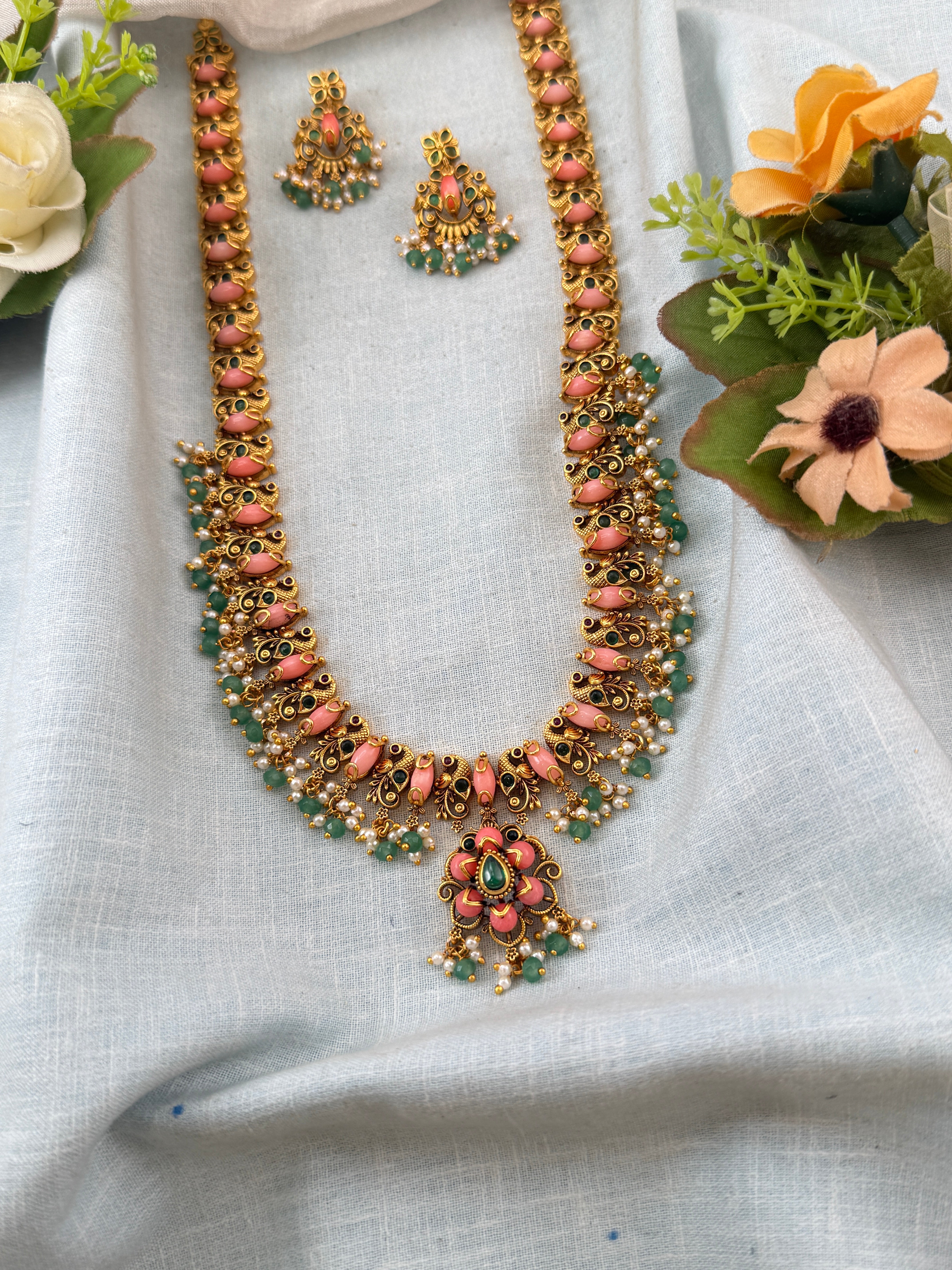 Antique Long Pendant Necklace Set | 280