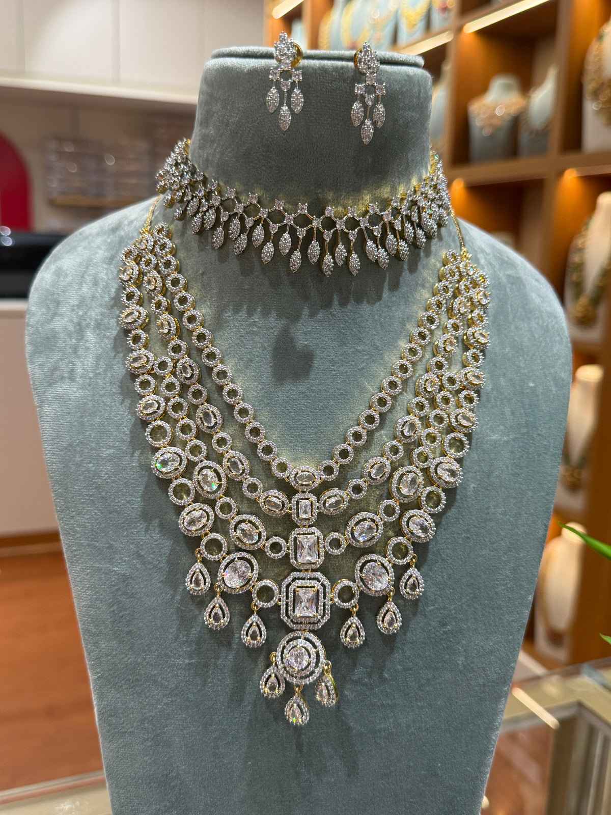 Victorian Stone Designer Necklace Full Bridal Set| NC0023