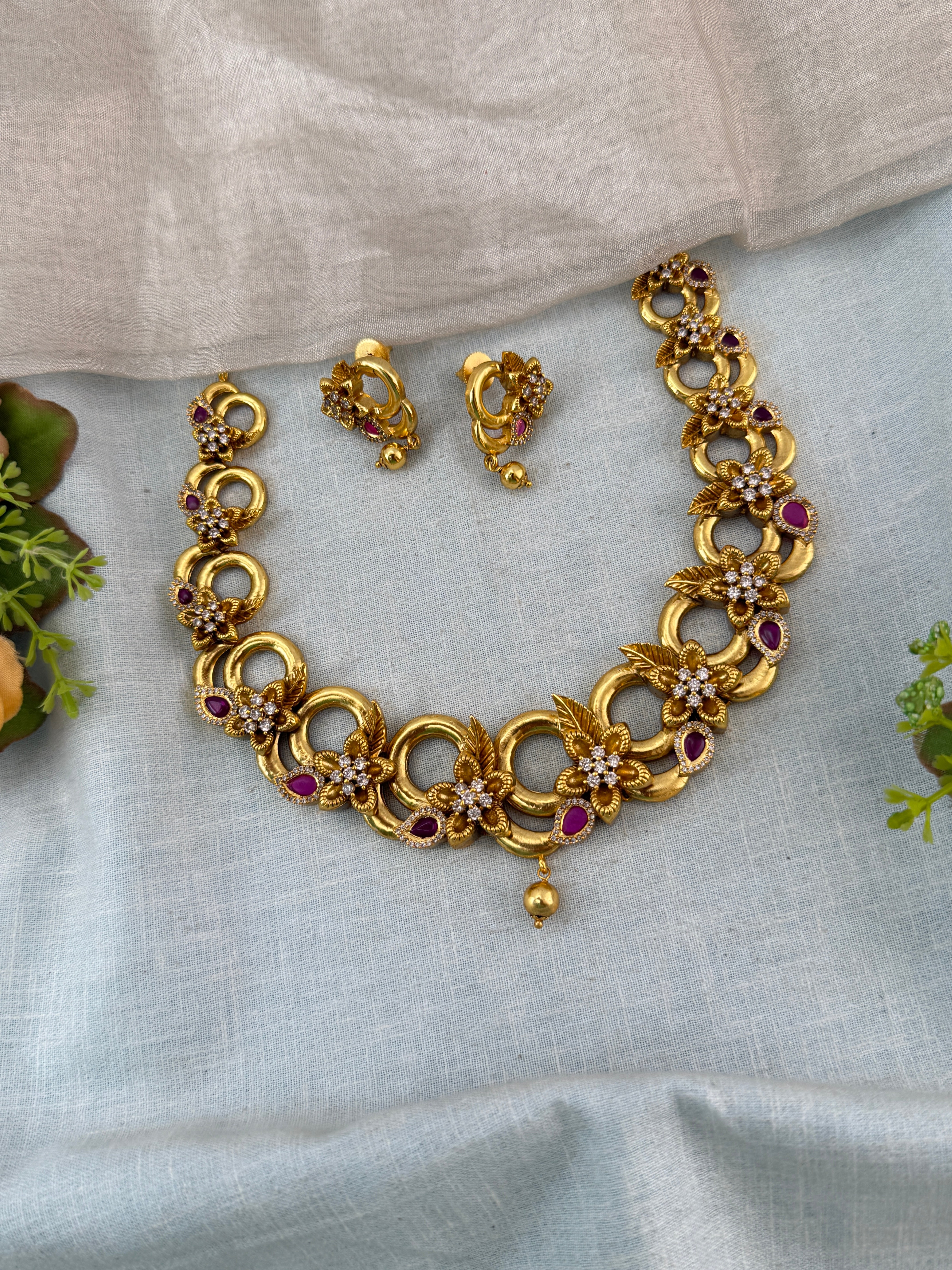 Designer Floral Necklace Set | 307