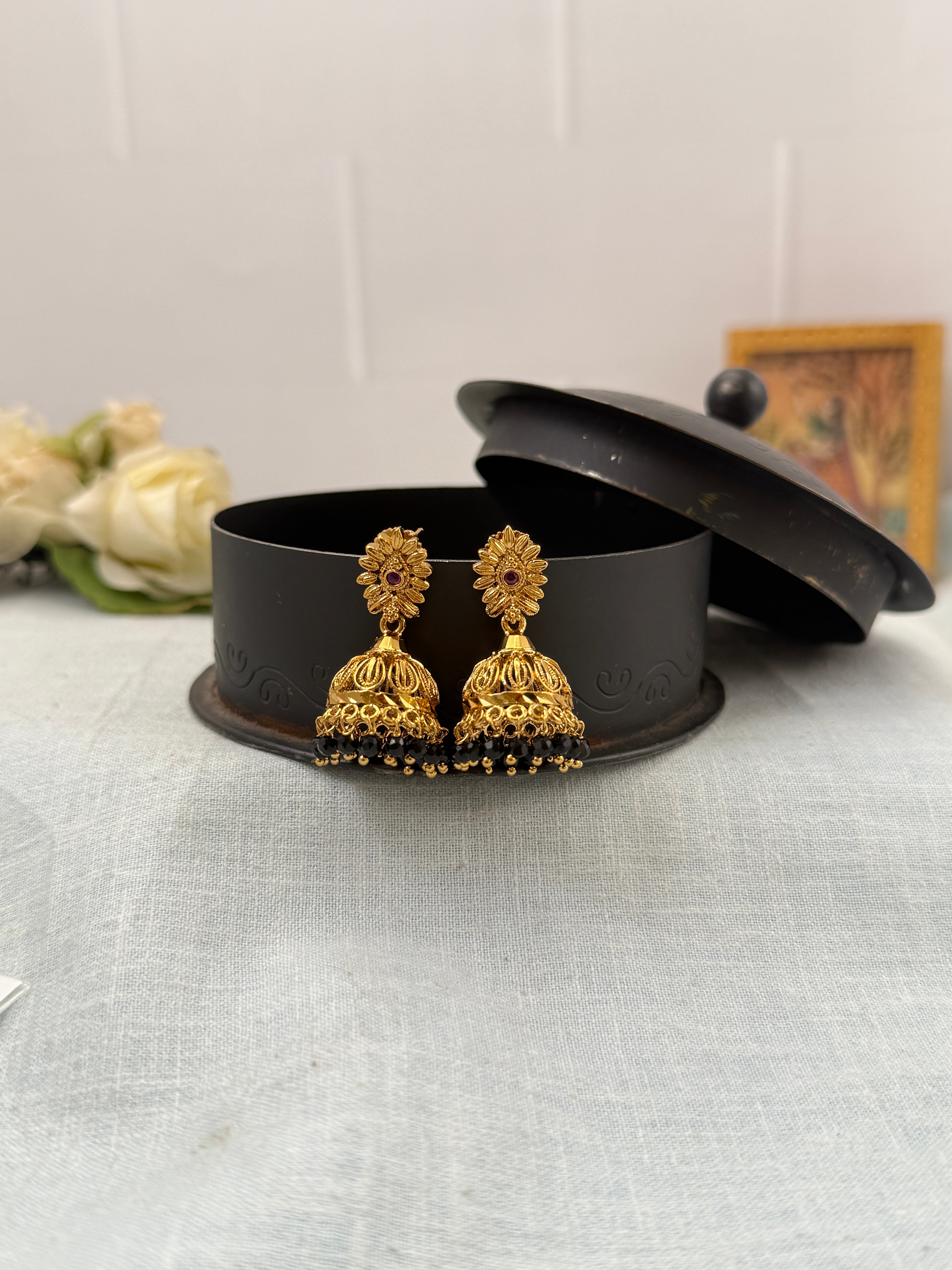 Antique Earrings, Bridal antique earrings, Antique Jhumka