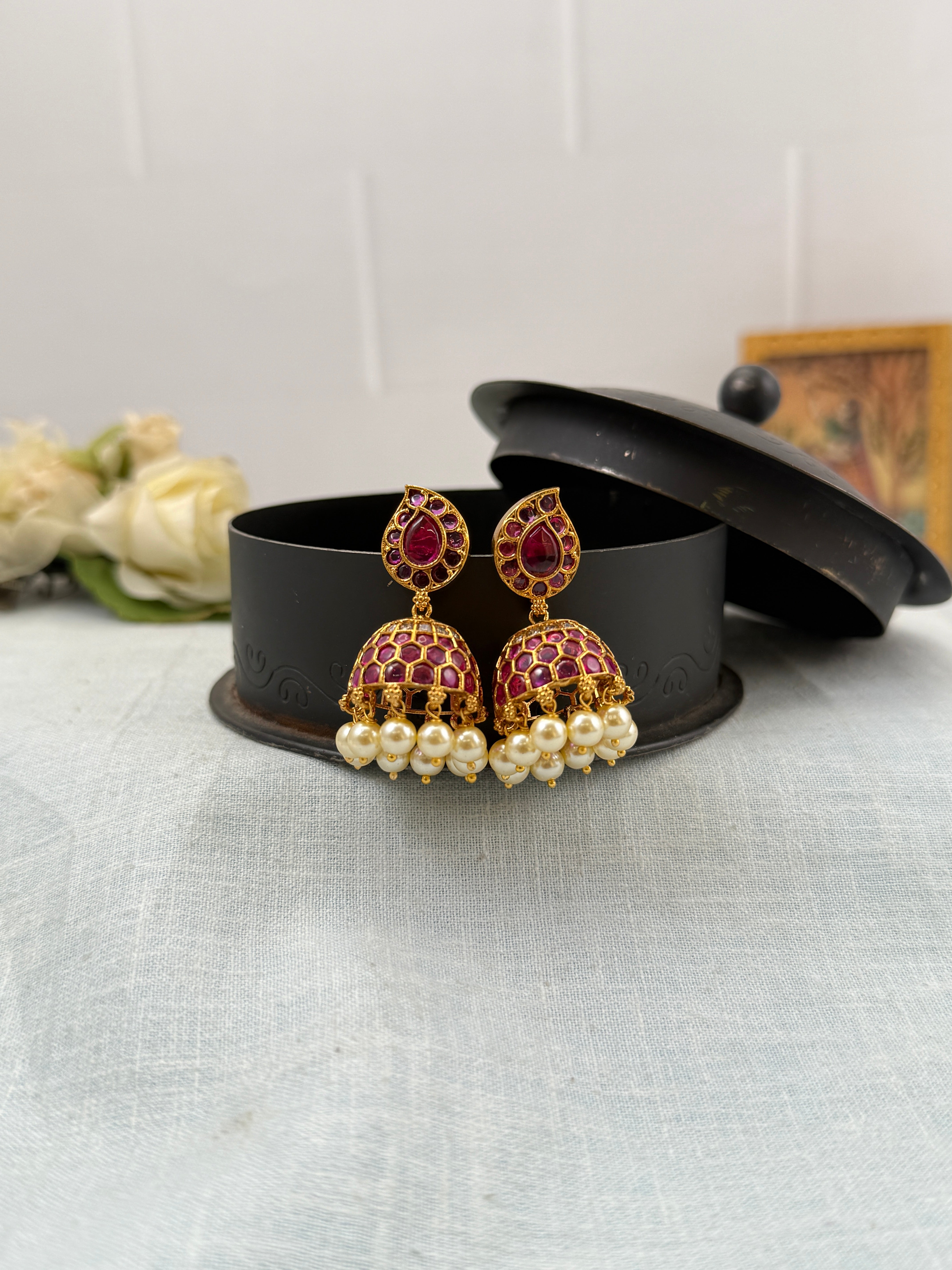 Antique Earrings, Bridal antique earrings, Antique Jhumka