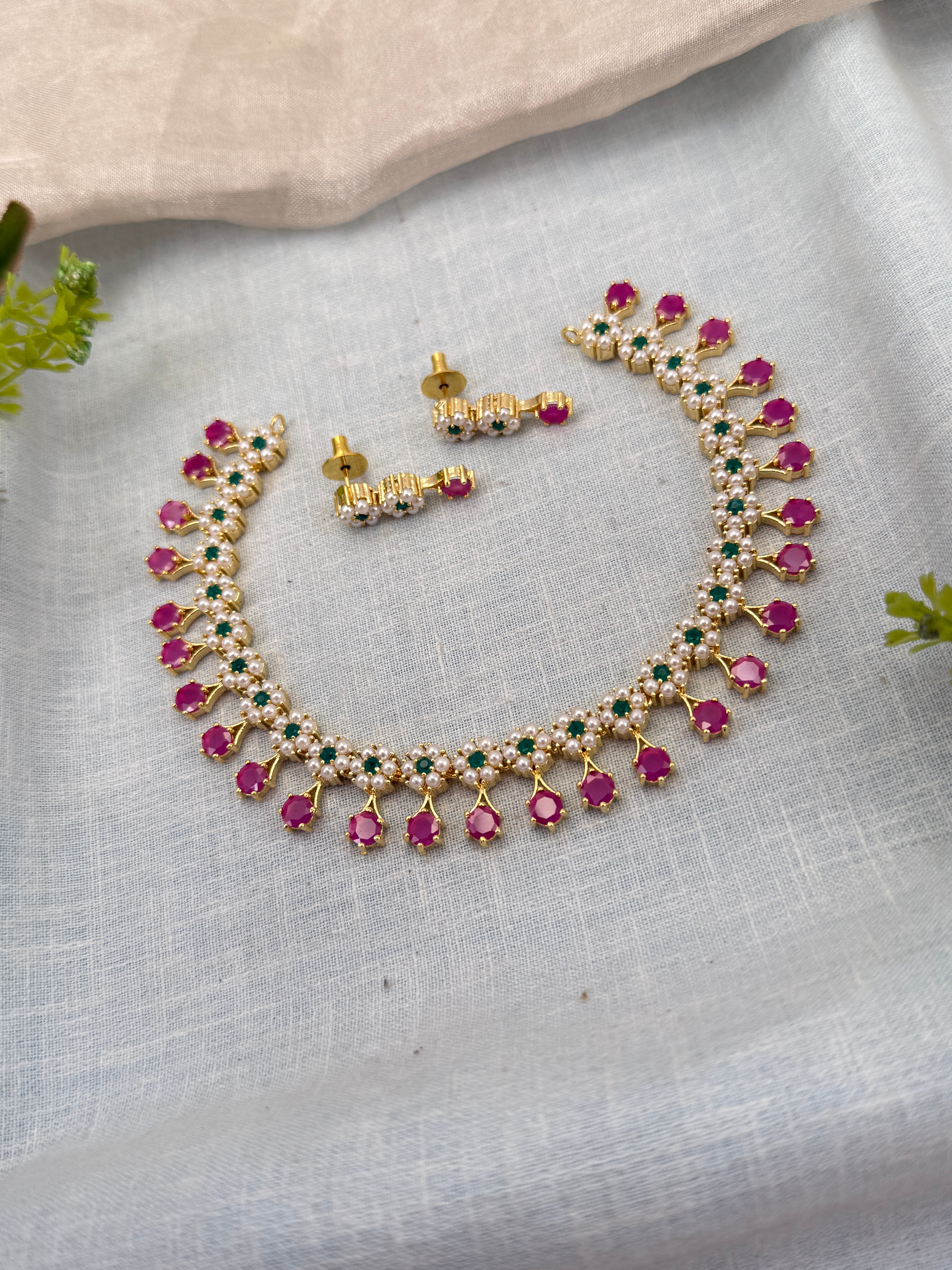 Elegant White Stone Imitation Necklace for Women – Designer Fashion Jewelry Online