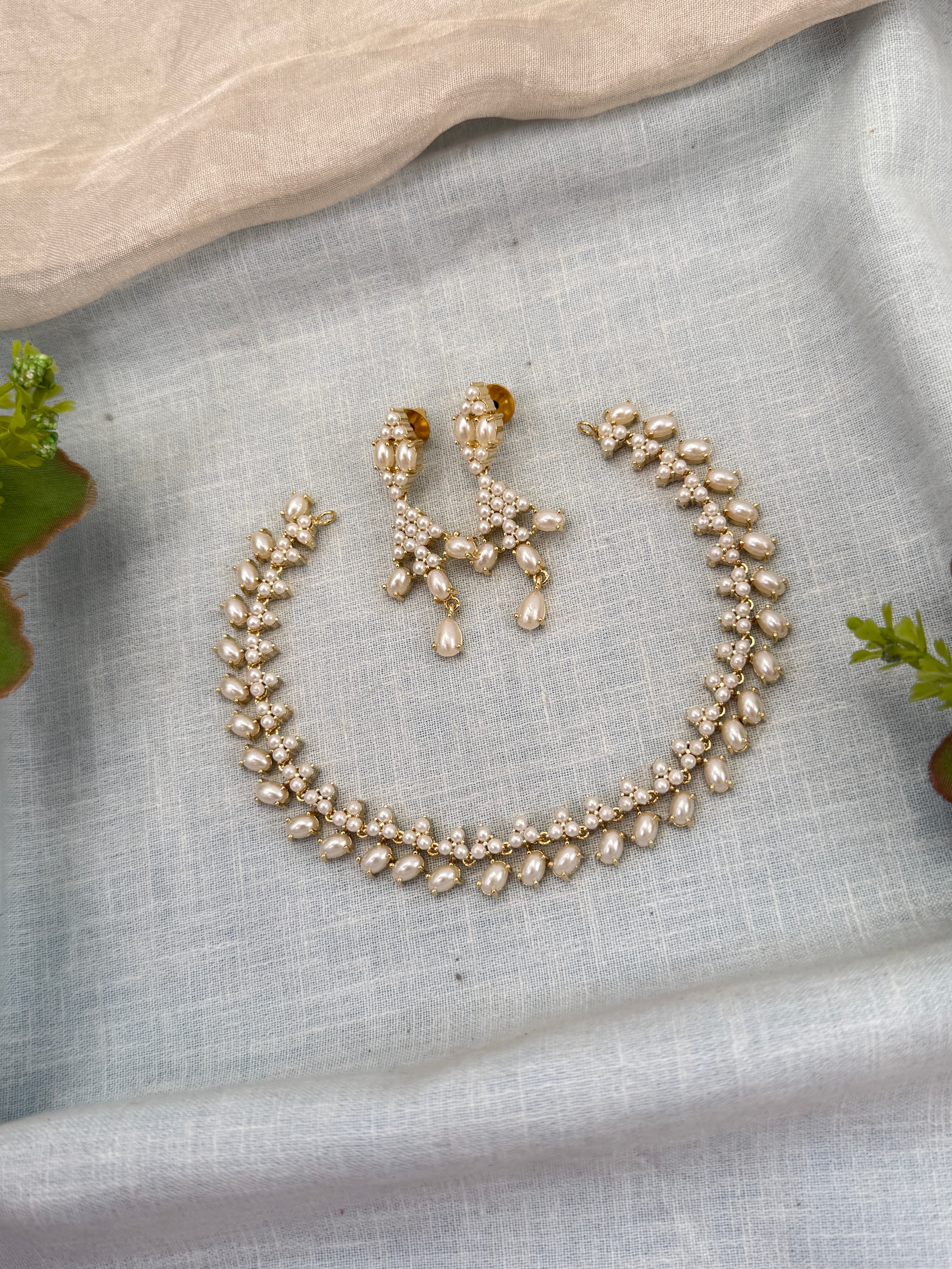 Elegant White Stone Imitation Necklace for Women – Designer Fashion Jewelry Online