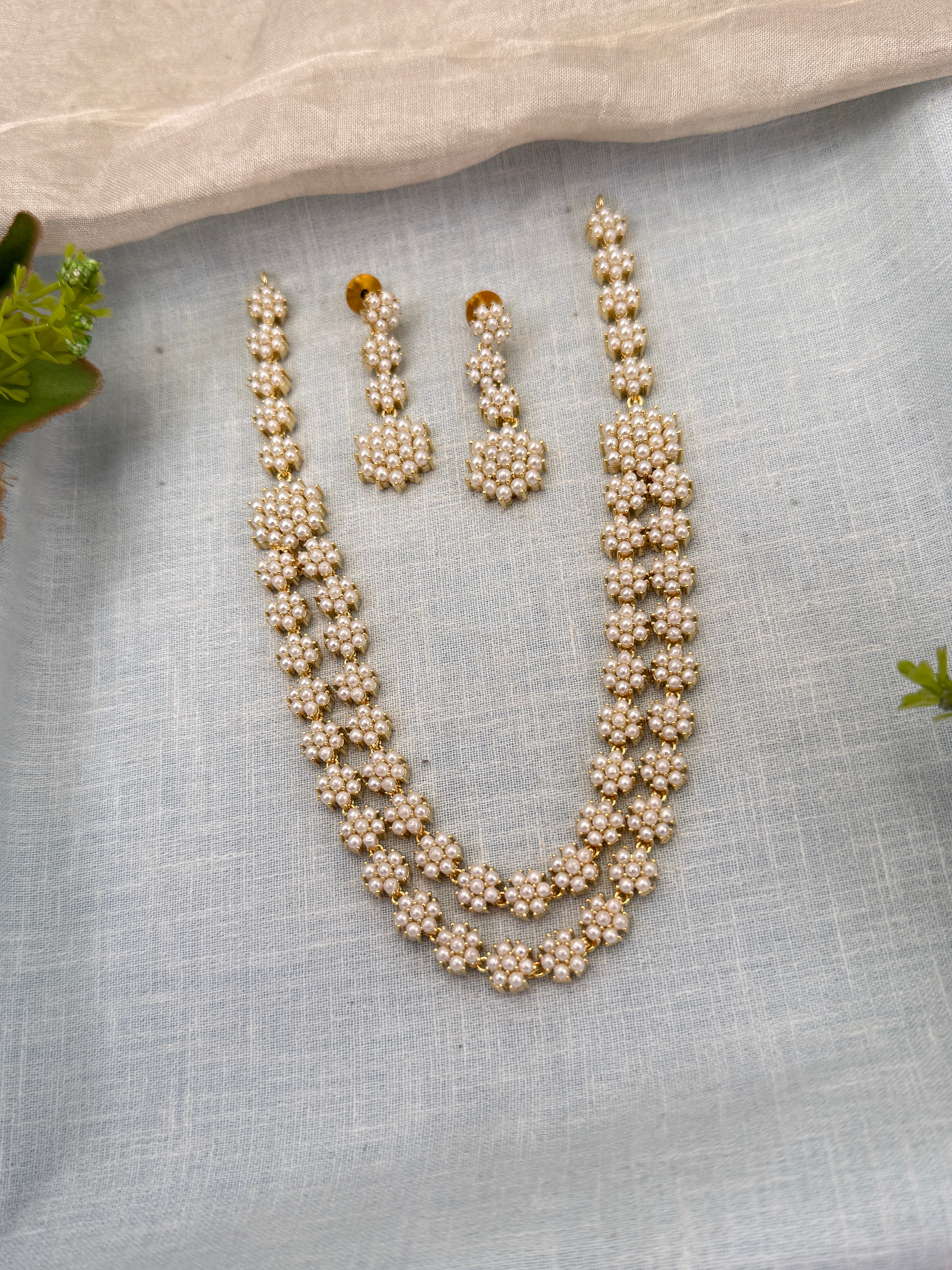 Elegant White Stone Imitation Necklace for Women – Designer Fashion Jewelry Online