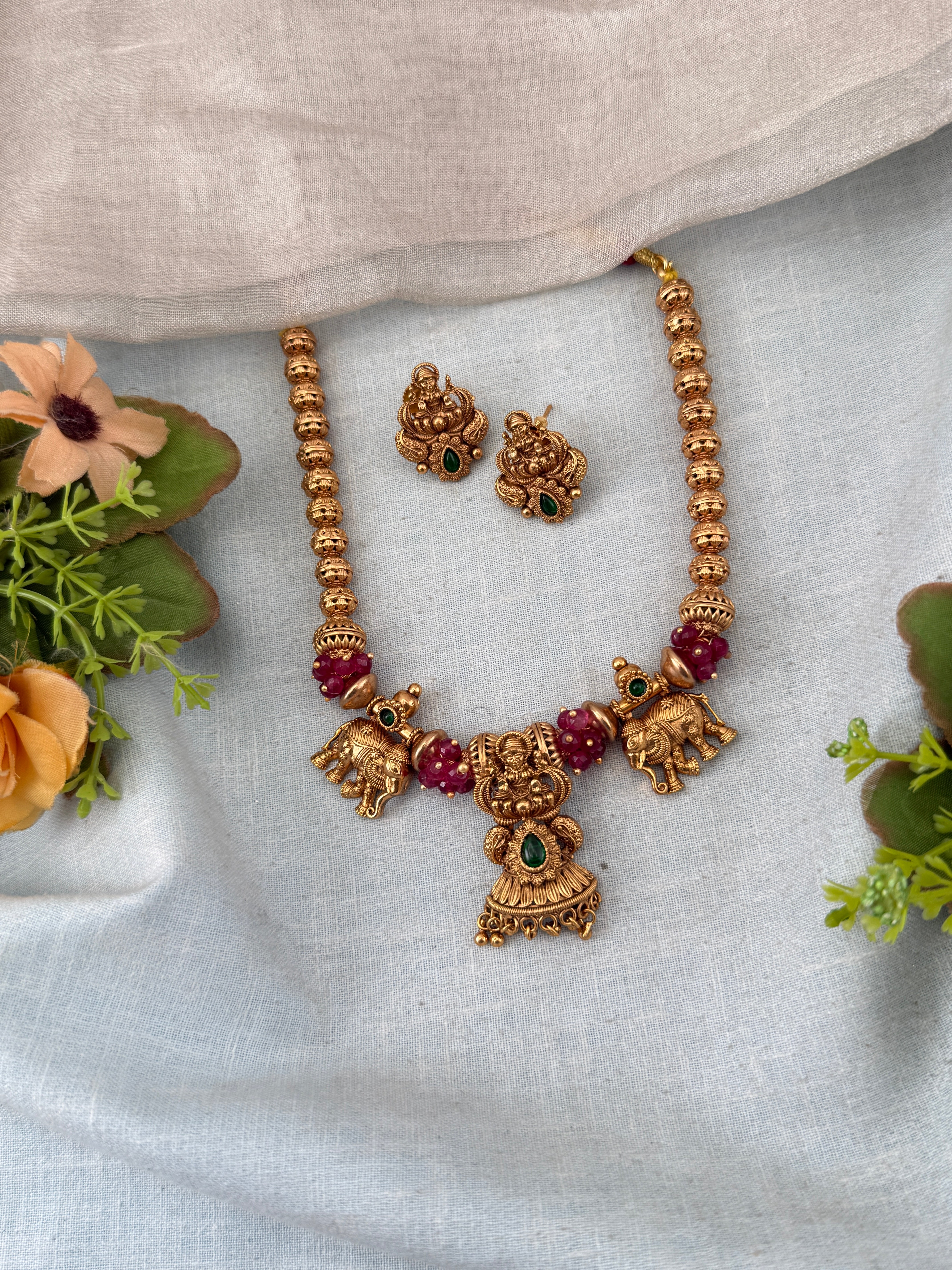 Antique Gajalakshmi Necklace Set | N0201