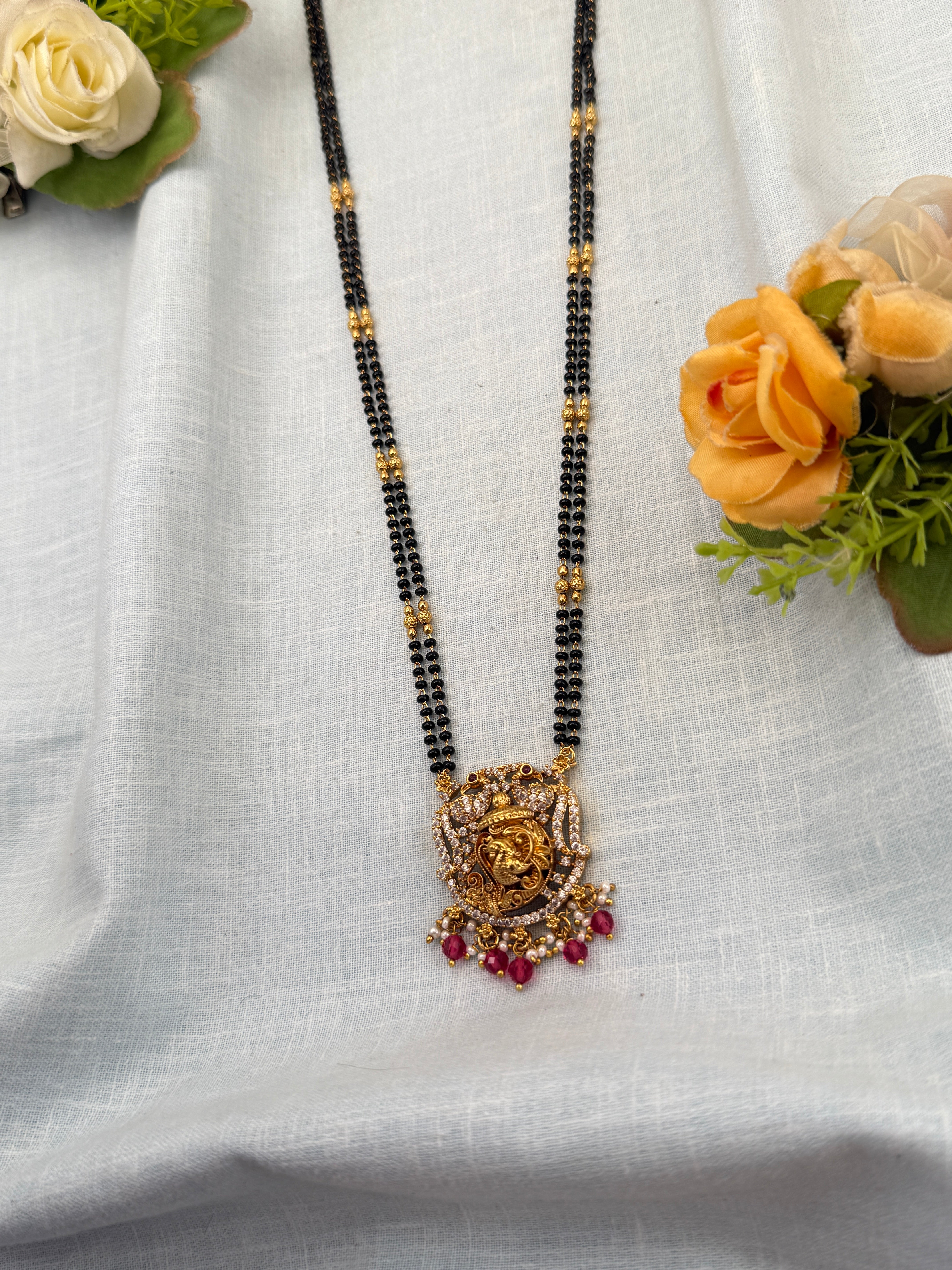 Royal Antique Mangalya Chain Necklace Set 0506