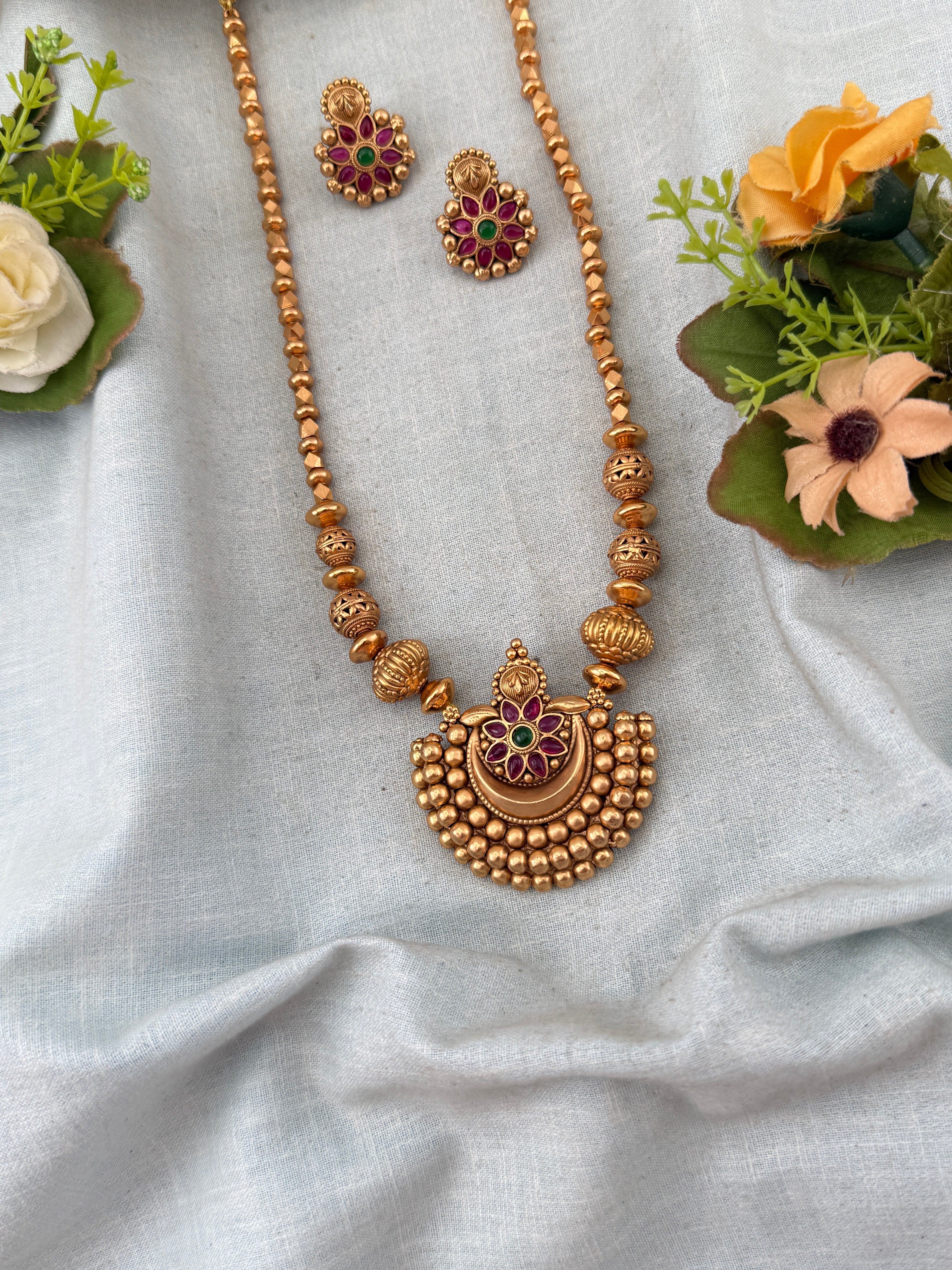 Antique Long Pendant Necklace Set | No224