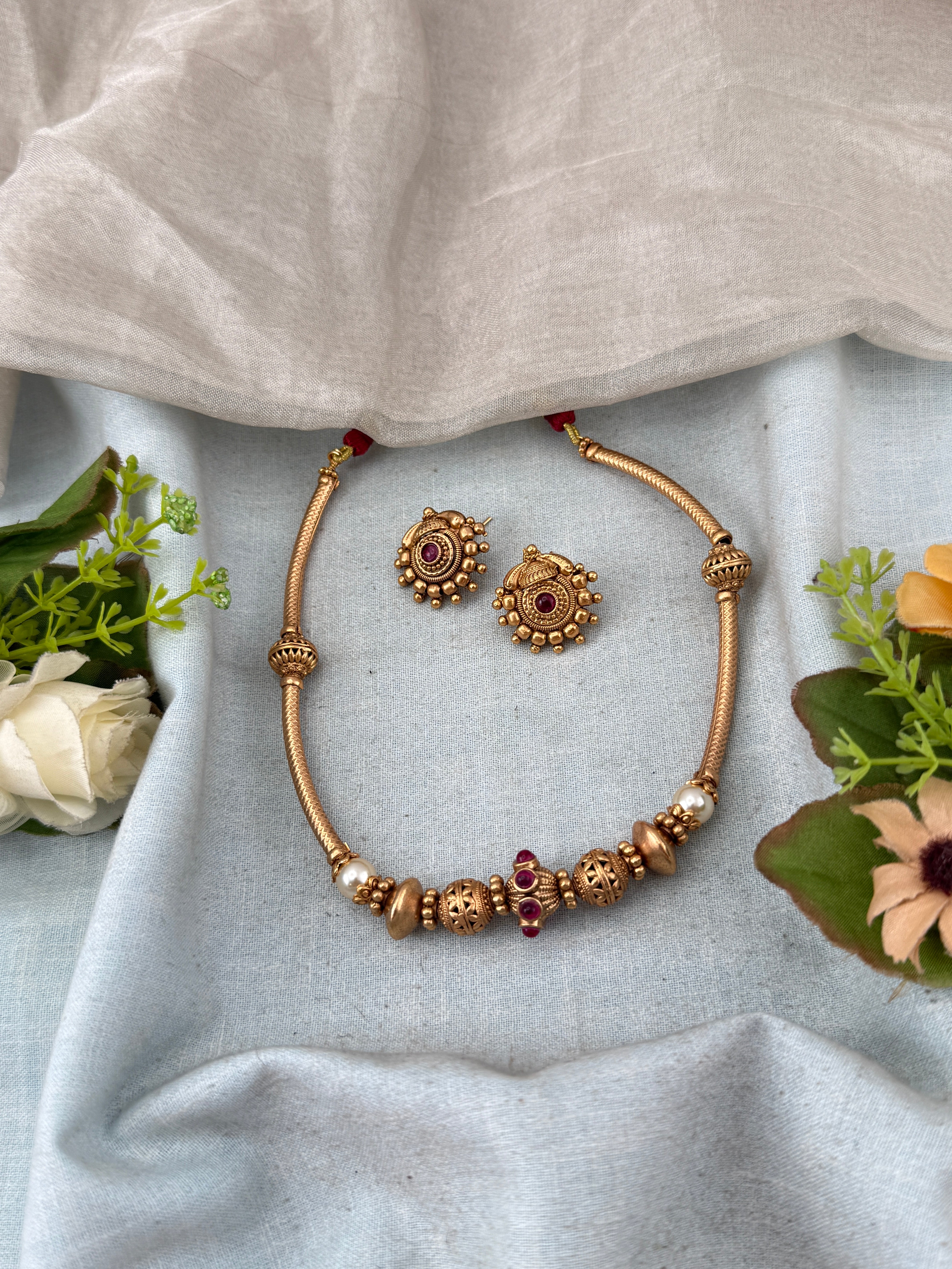 Antique temple necklace for women