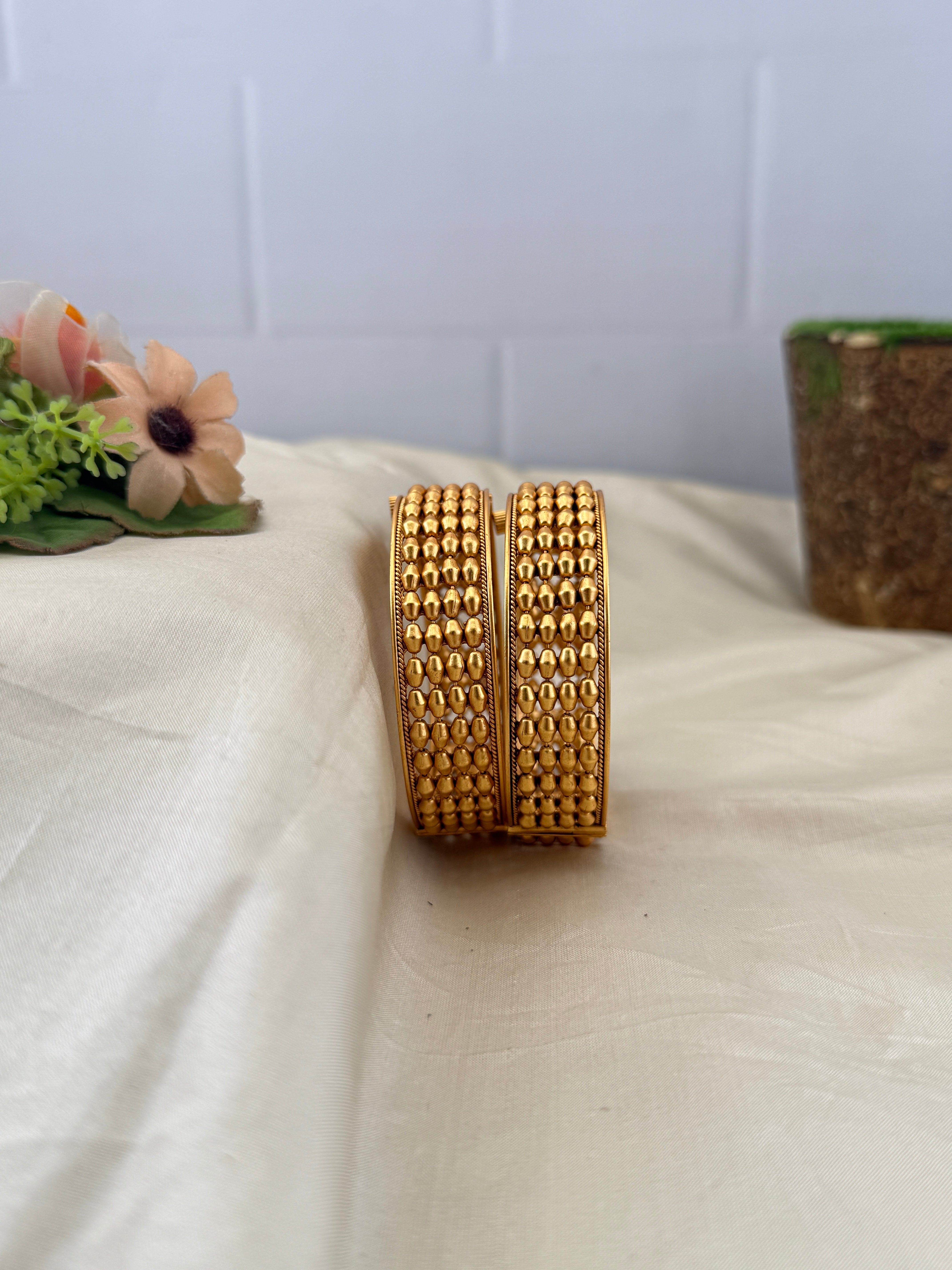 Antique temple style bridal bangles for women by Mahila