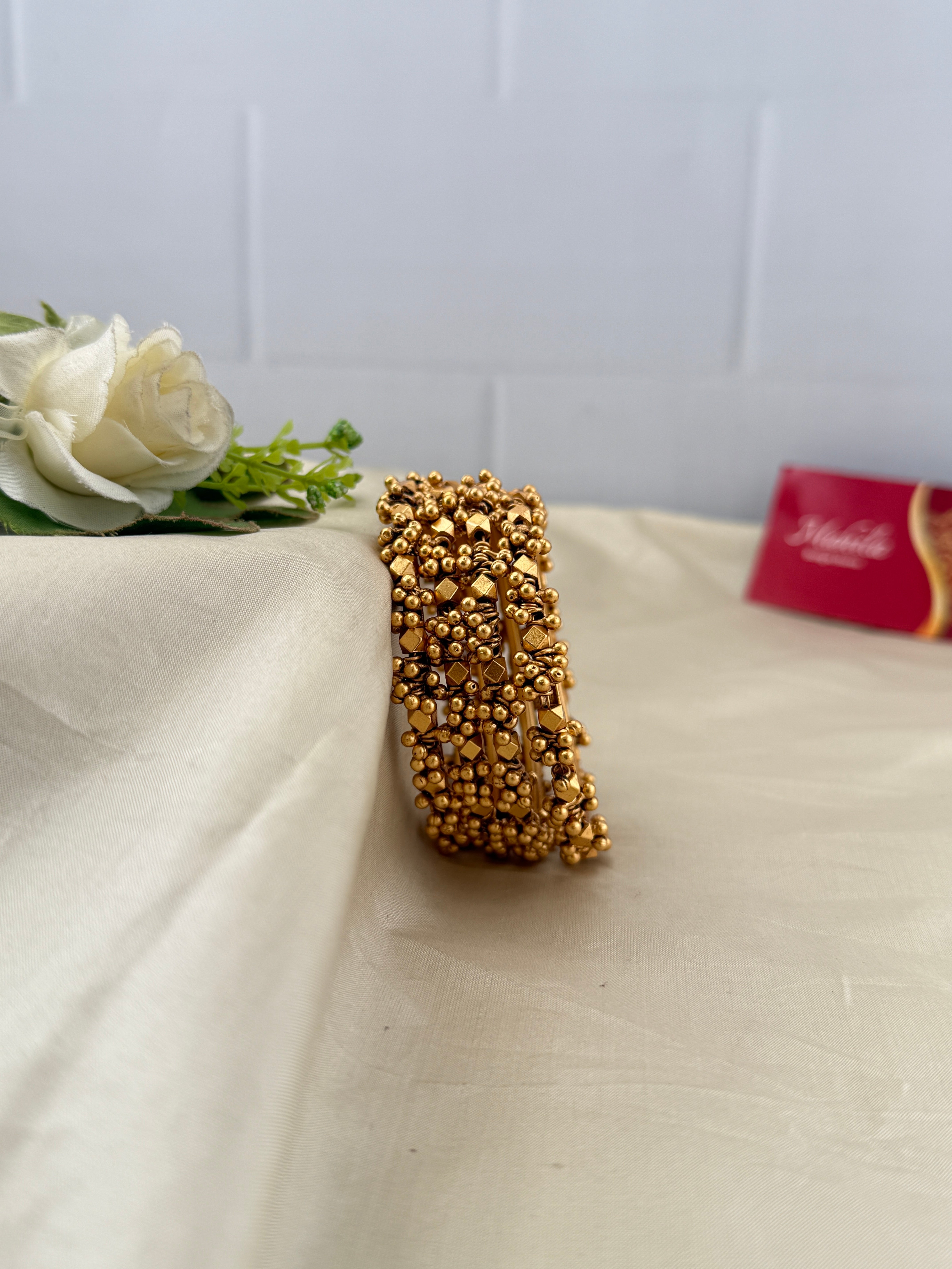 Antique temple style bridal bangles for women by Mahila