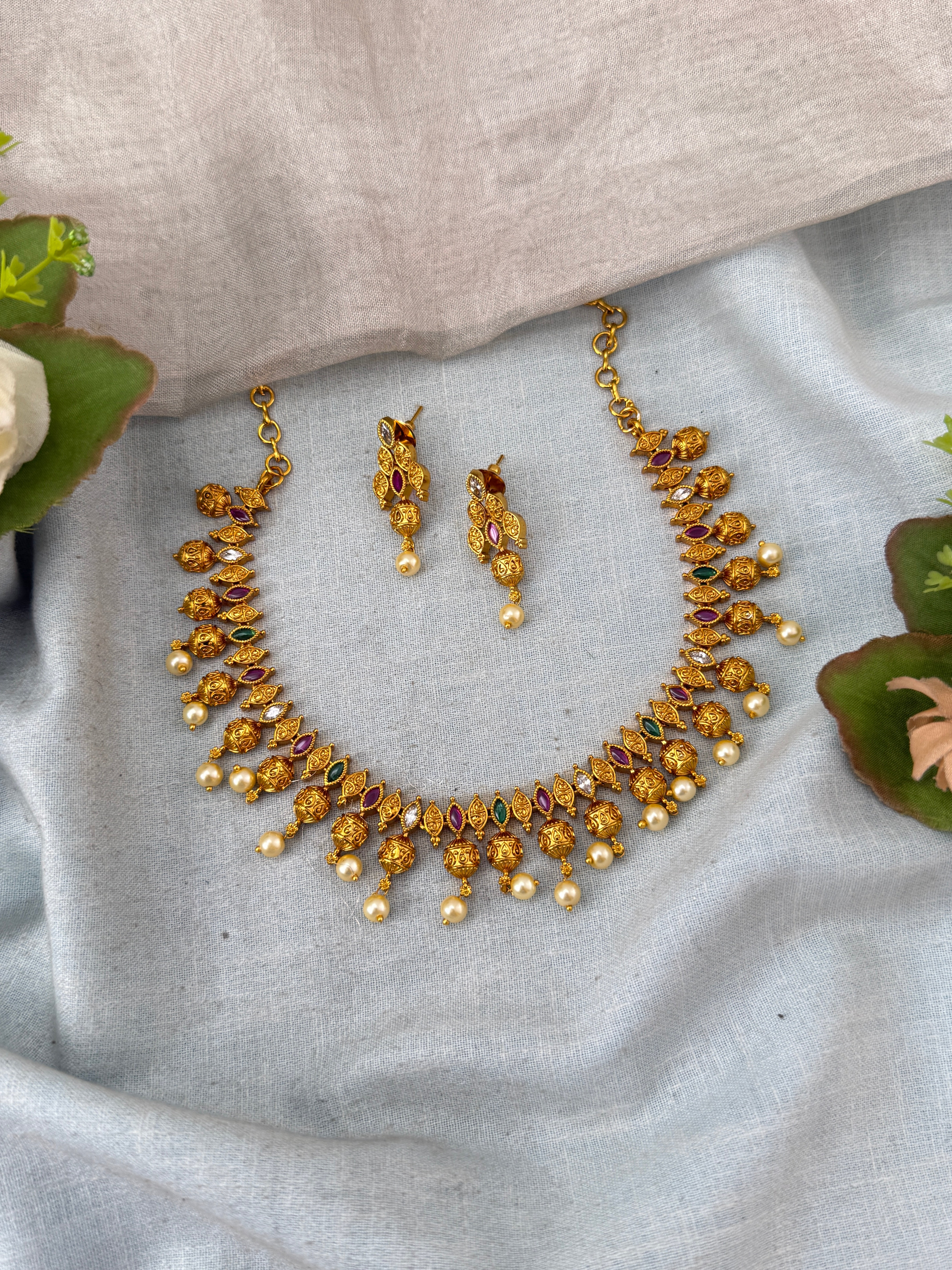 Antique temple necklace for women