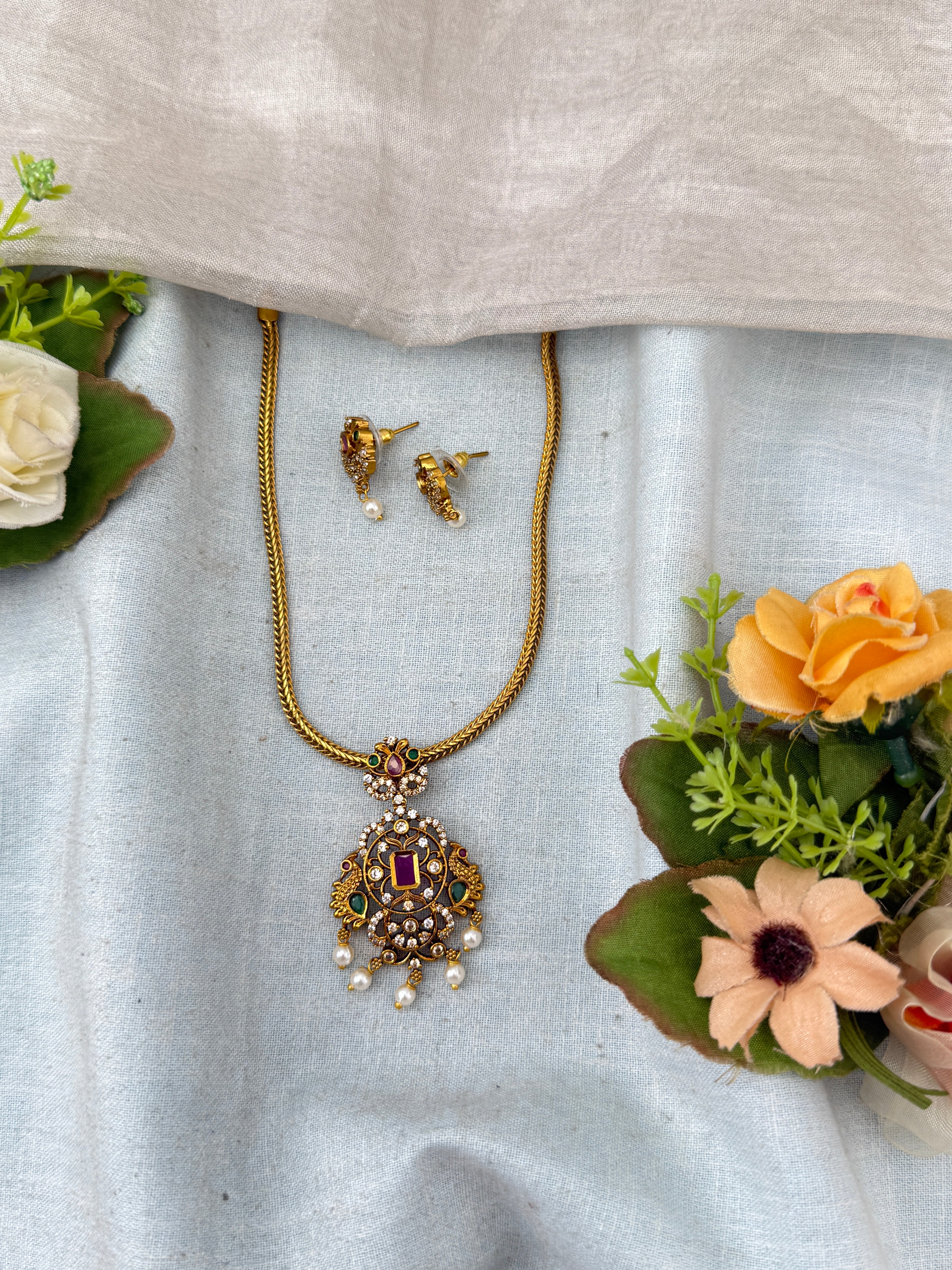 Antique temple necklace for women