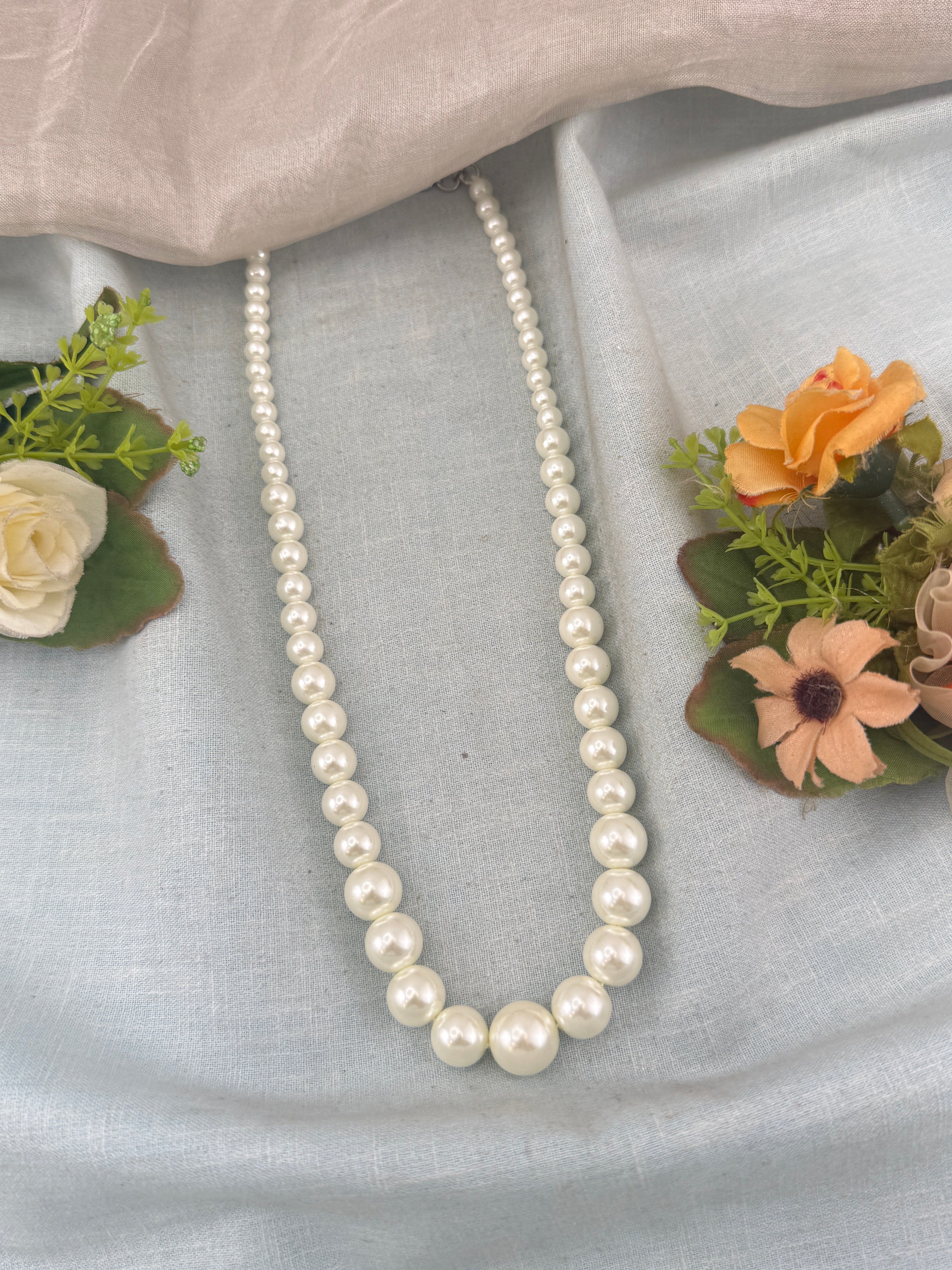 Premium Pearl Mid - Long Mala Necklace | N0359