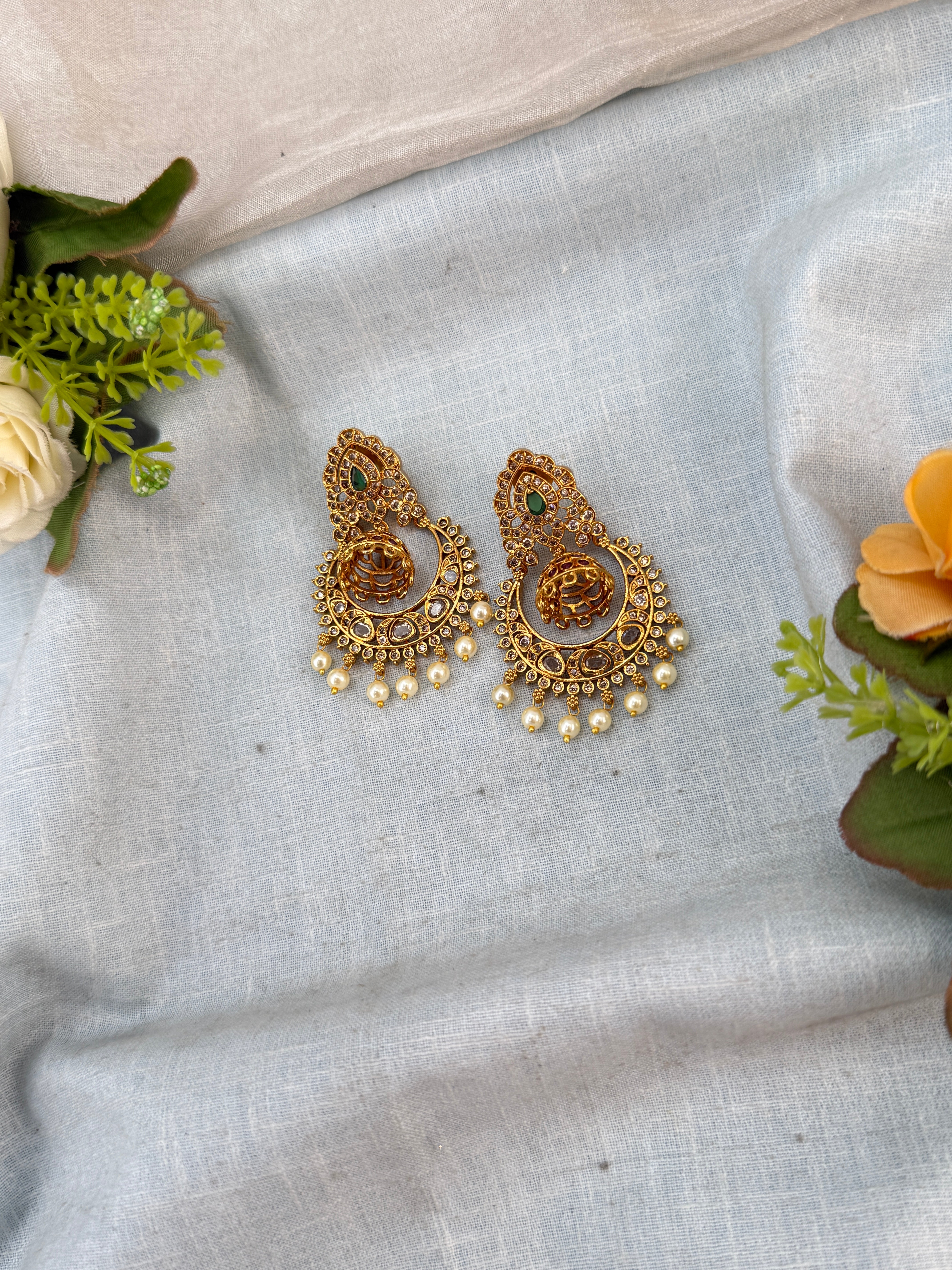 Antique Earrings, Bridal antique earrings, Antique Jhumka