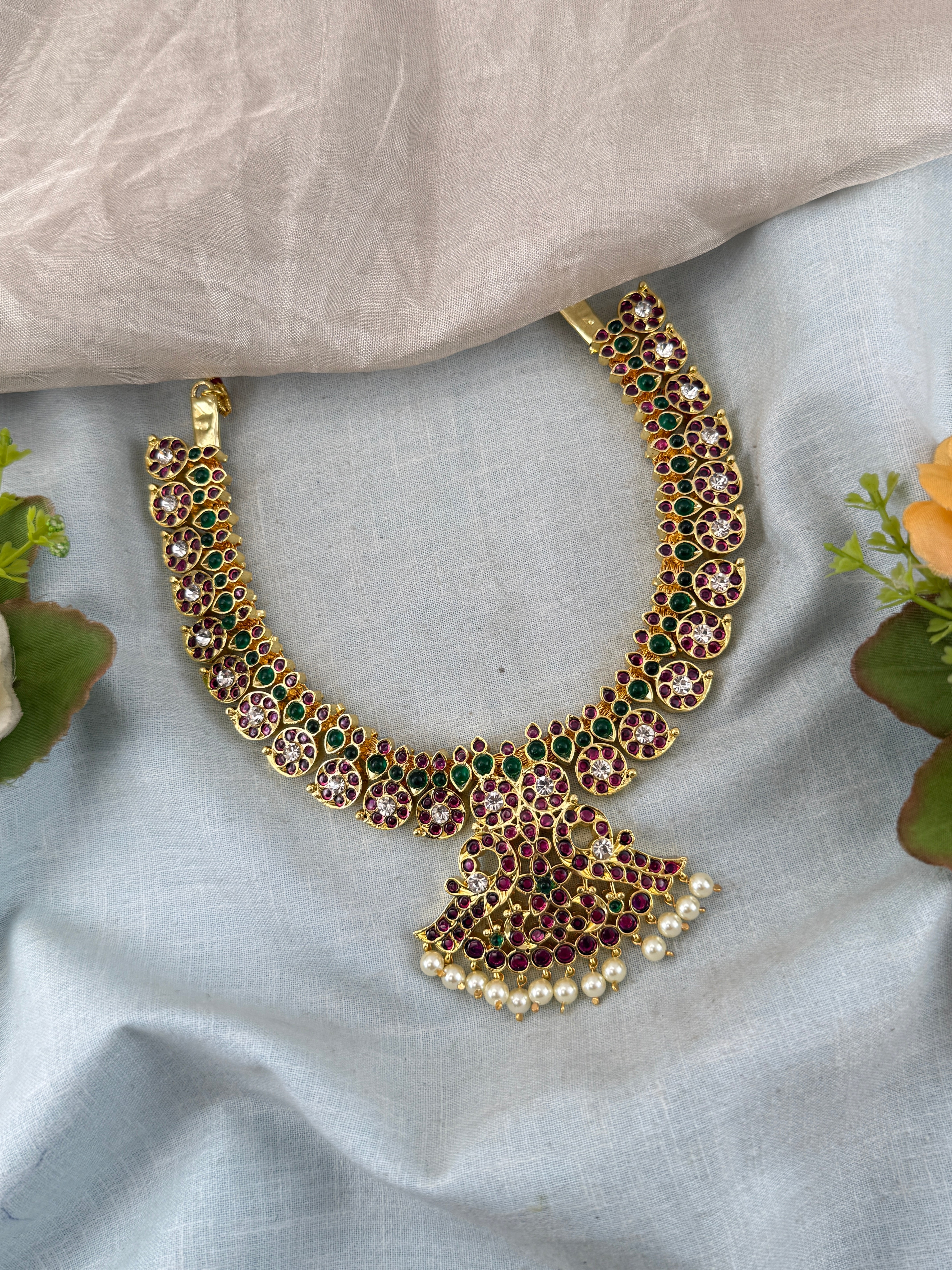 Bharatnatyam Classical Necklace Temple in Pure Premium Brass | N0367