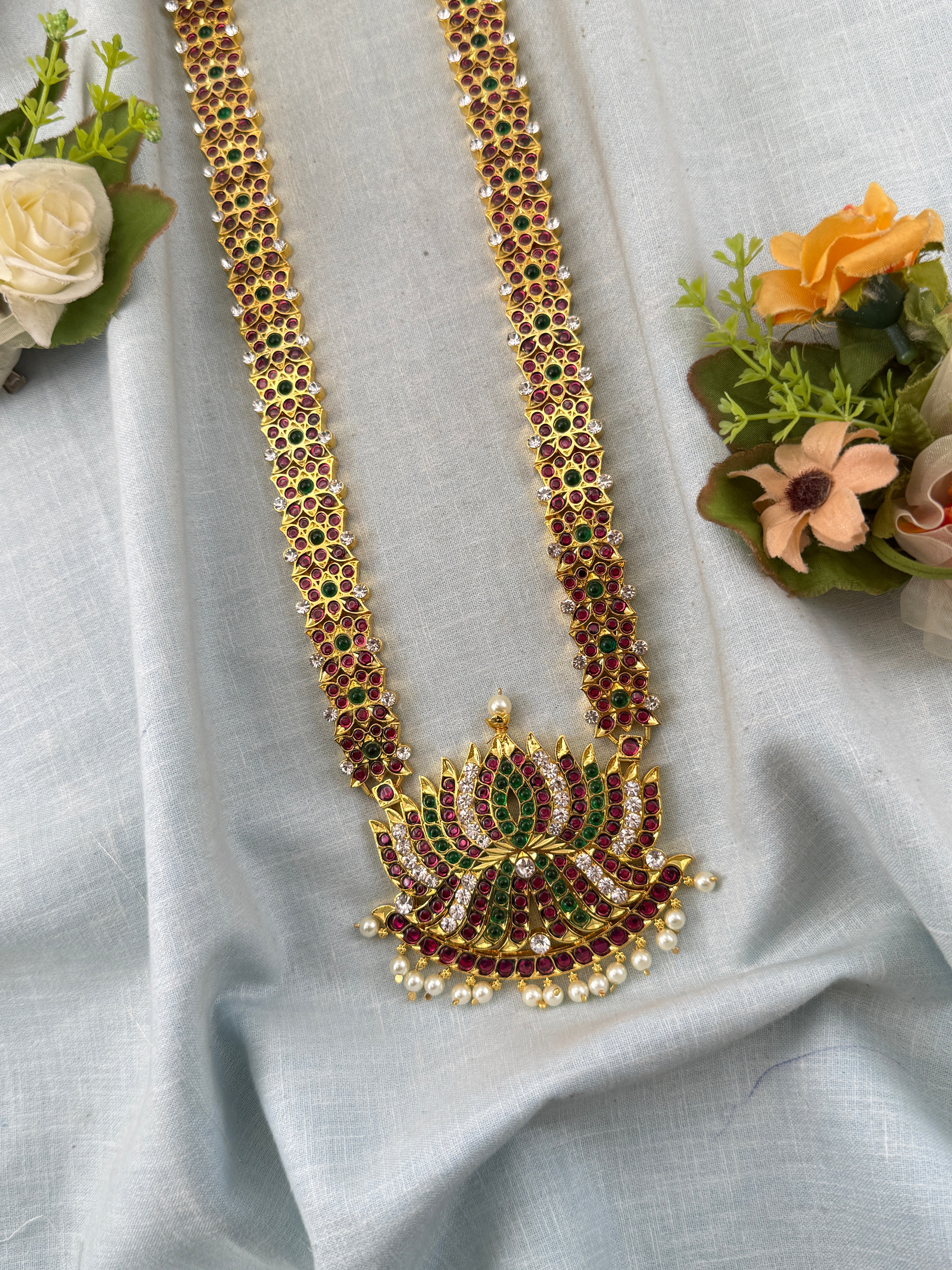Bharatnatyam Classical Necklace Temple in Pure Premium Brass | N0379