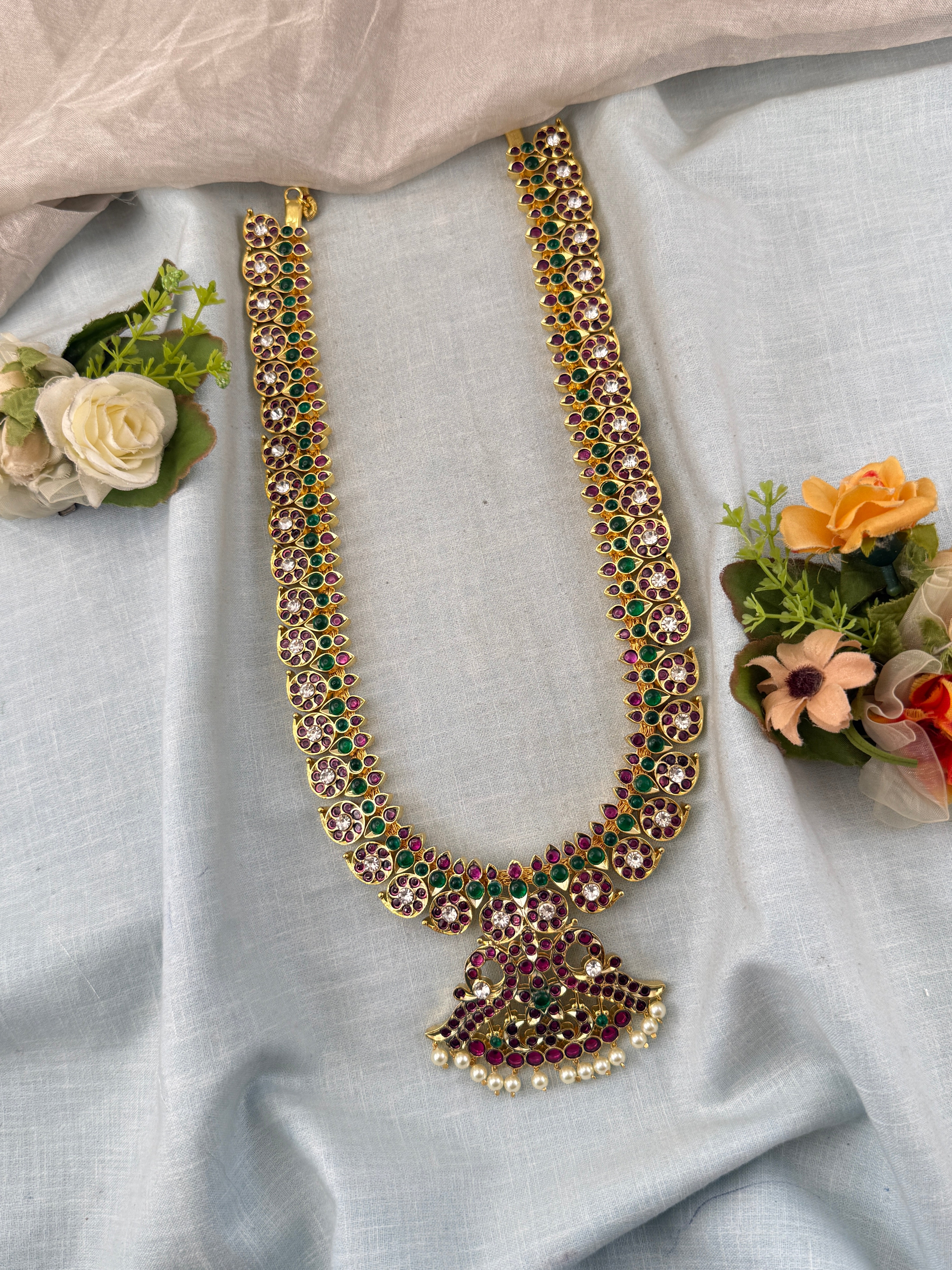 Bharatnatyam Classical Necklace Temple in Pure Premium Brass | N0366