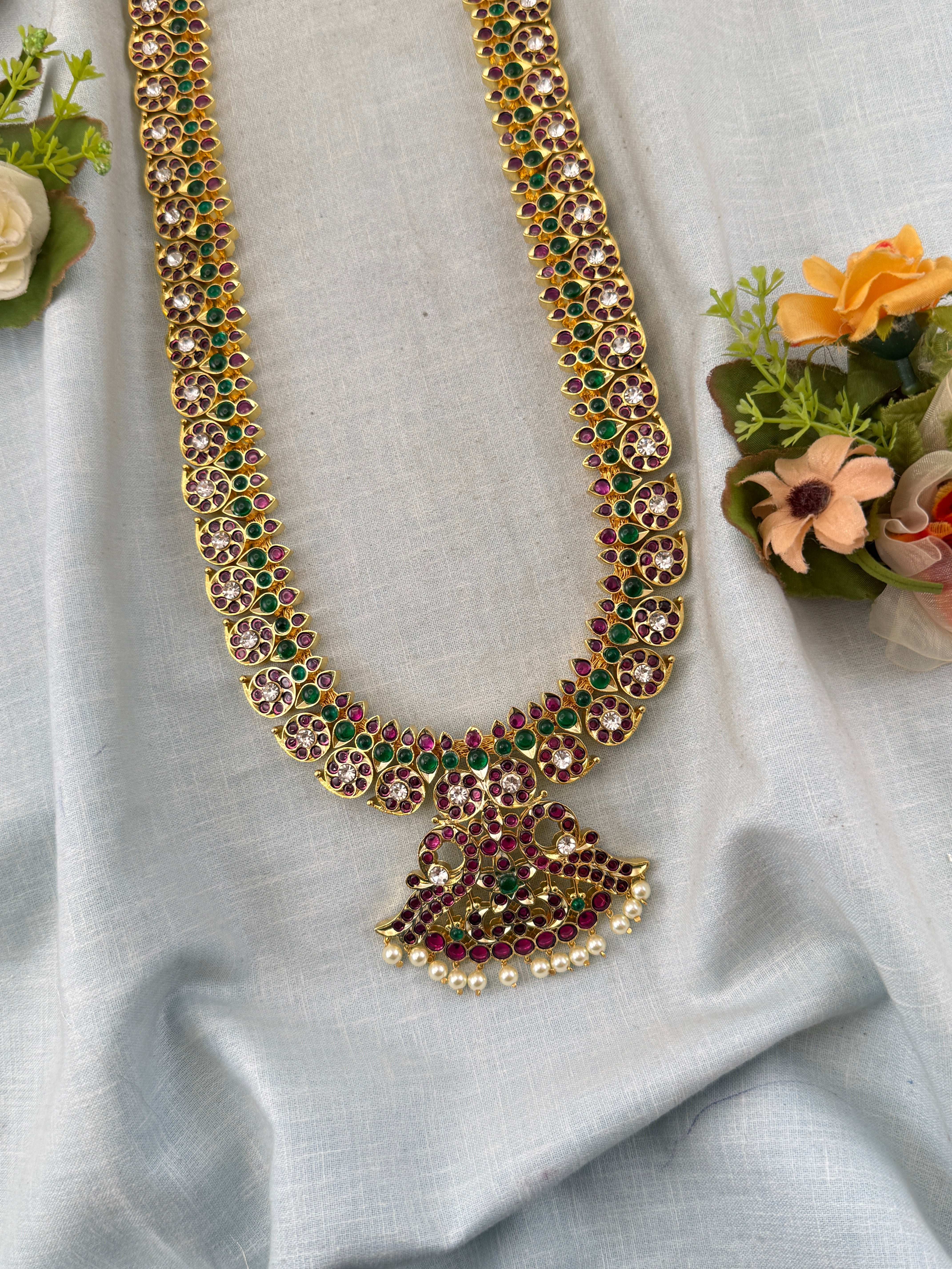 Bharatnatyam Classical Necklace Temple in Pure Premium Brass | N0366
