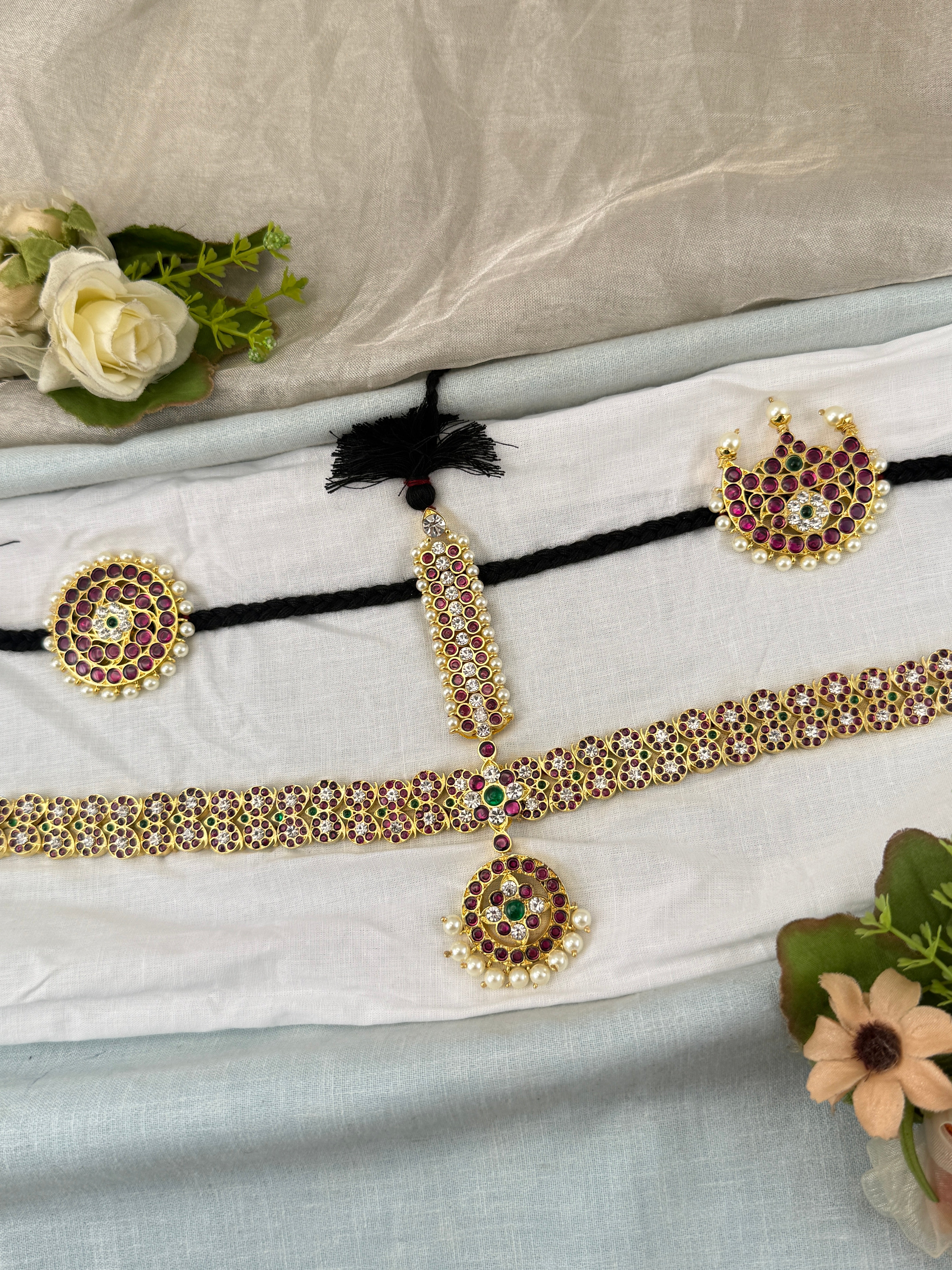 Bharatnatyam Maang Tikka Set in Pure Premium Brass | M0046
