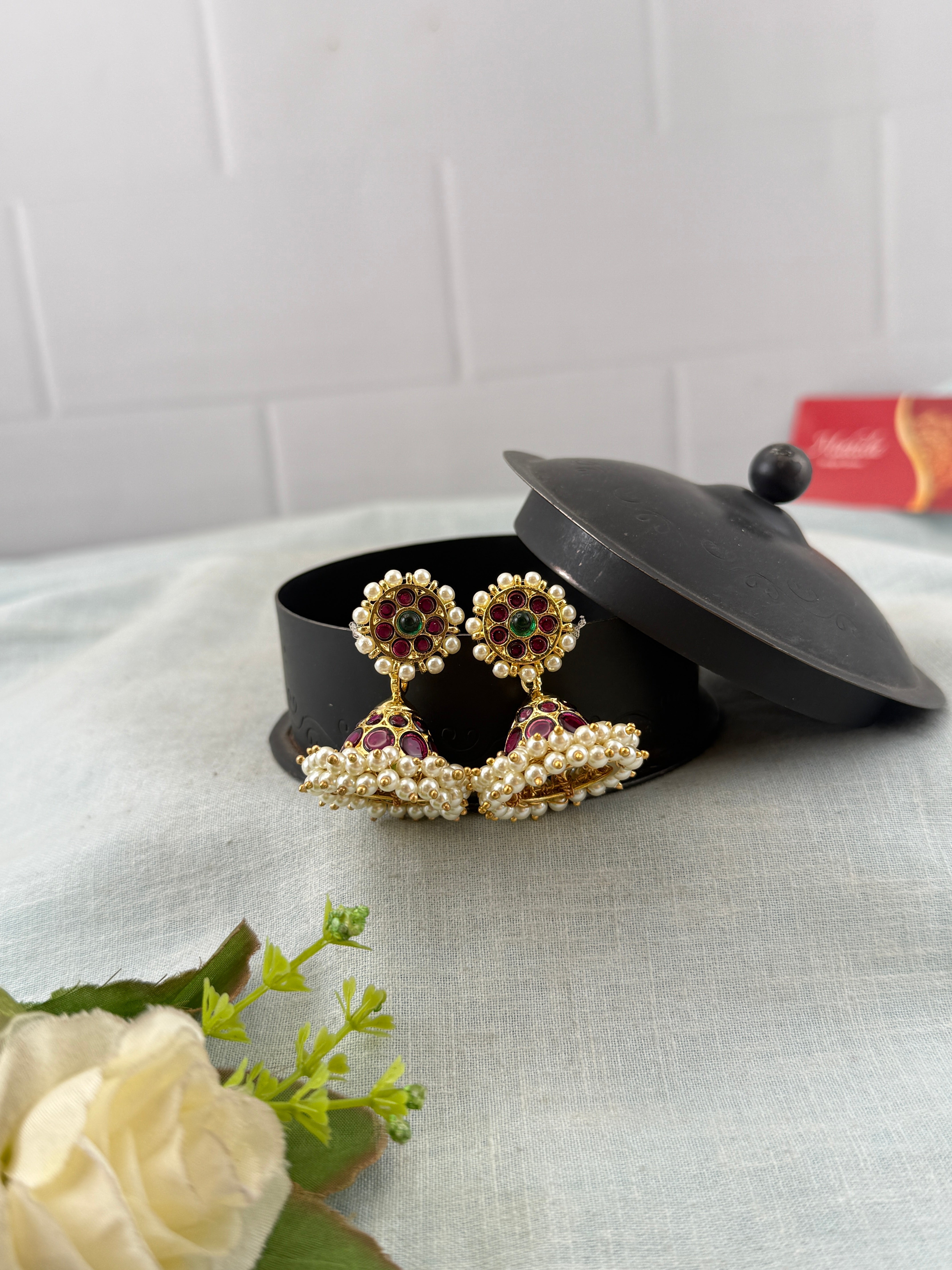 Bharatnatyam Classical Jhumka in Pure Premium Brass | E0158