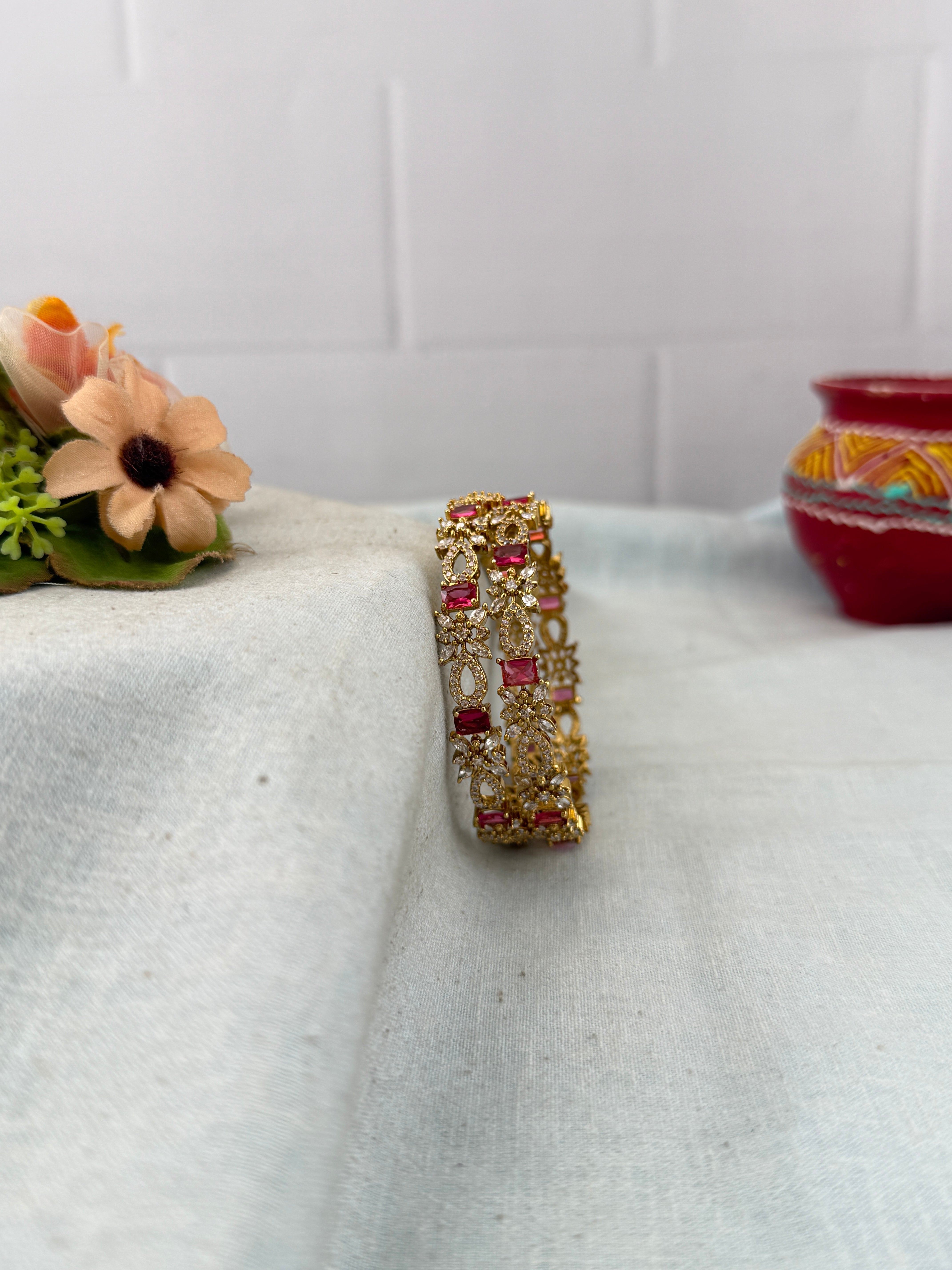Antique temple style bridal bangles for women by Mahila