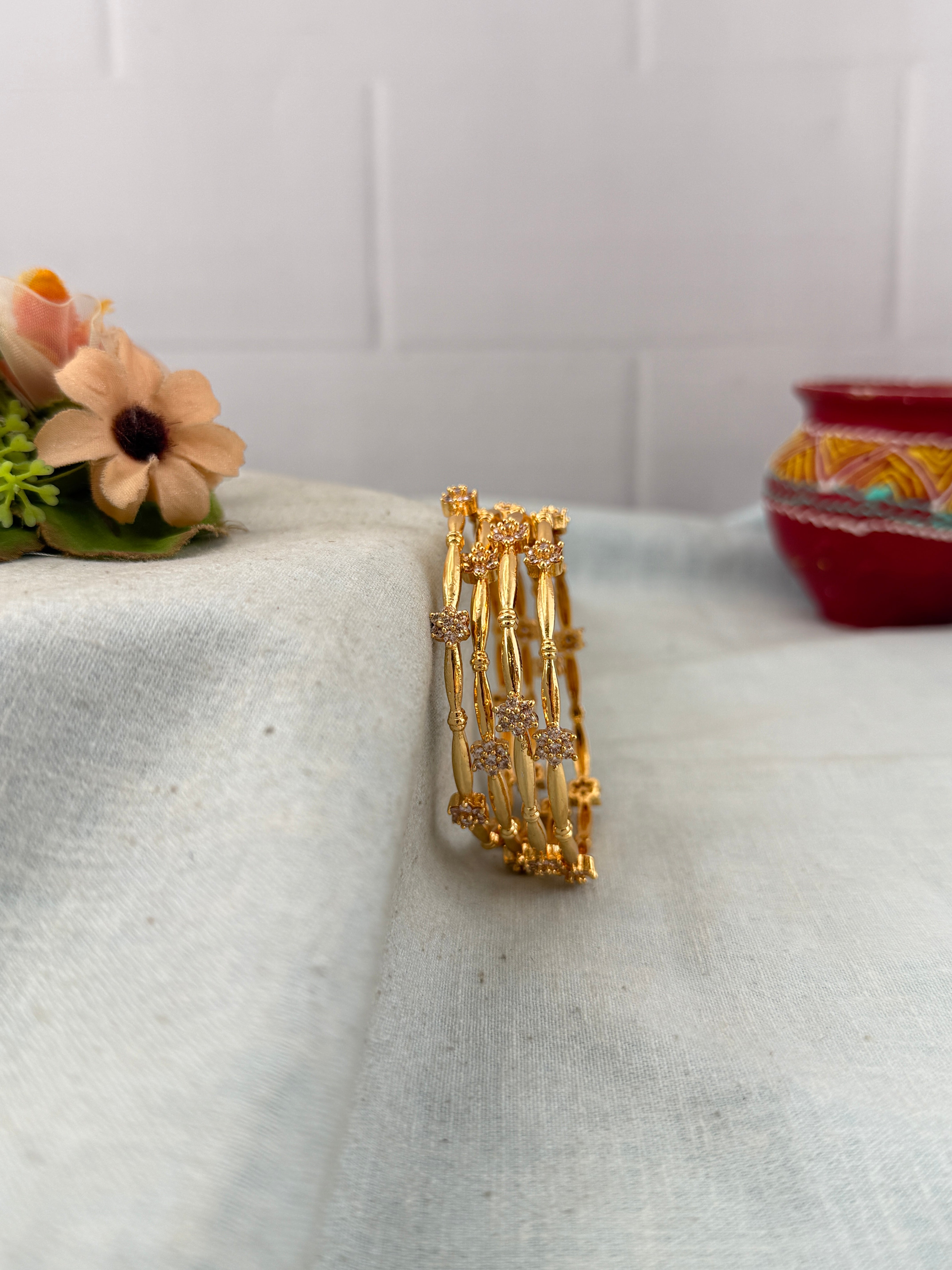 Antique temple style bridal bangles for women by Mahila
