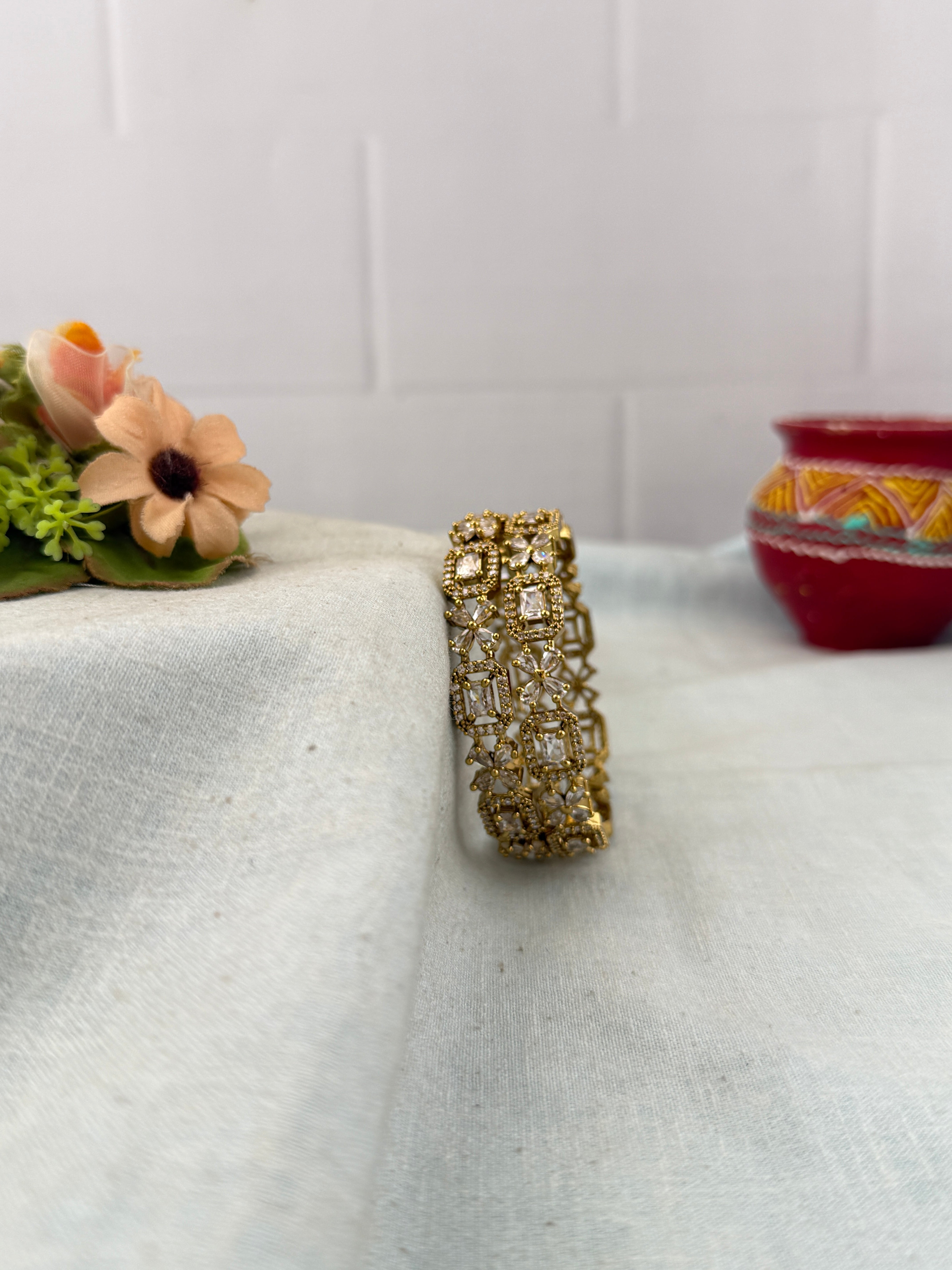 Antique temple style bridal bangles for women by Mahila