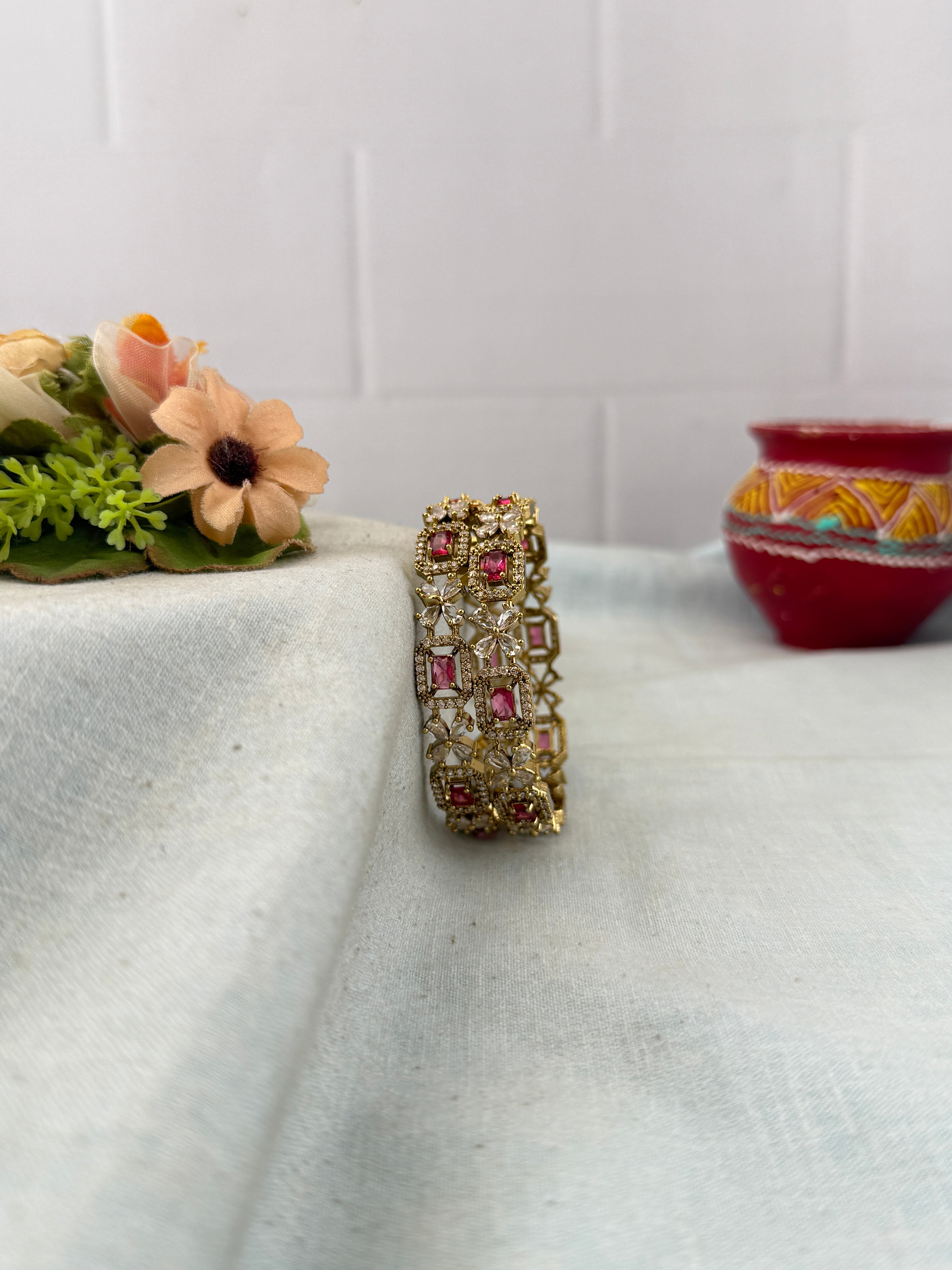 Antique temple style bridal bangles for women by Mahila