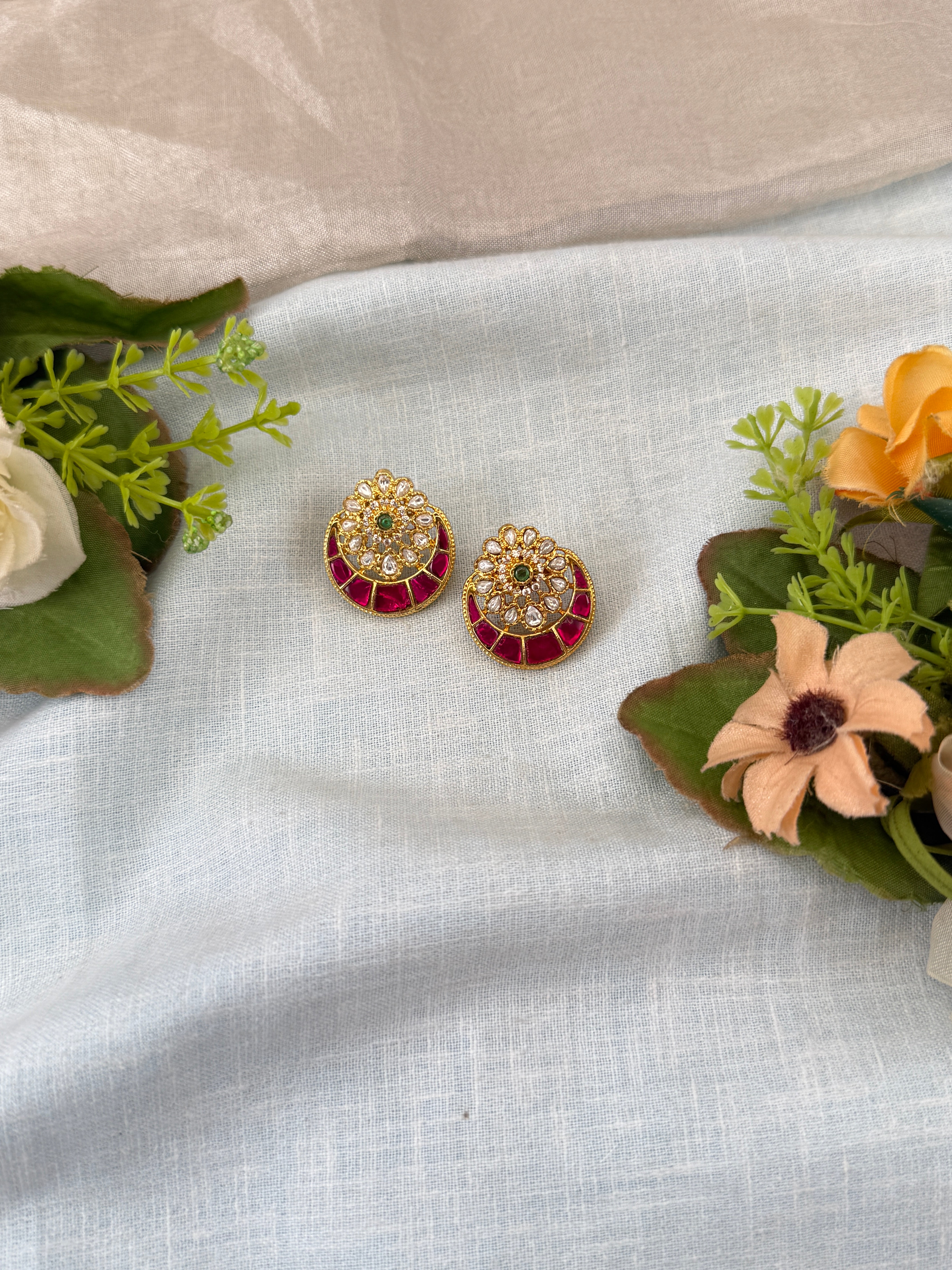 Jadau Kundan Stud Earrings E0160