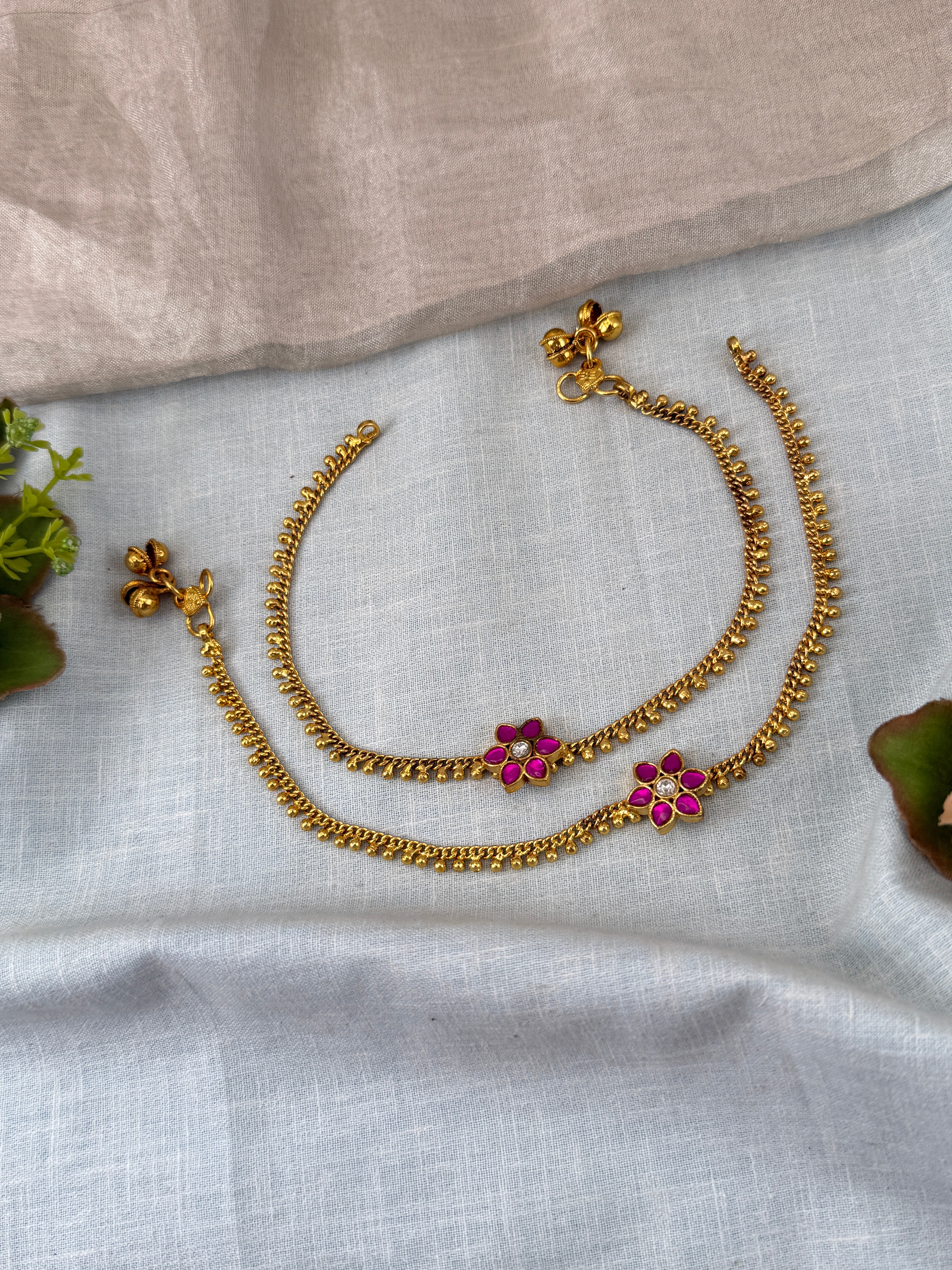 Jadau Kundan Anklet Payal A0010