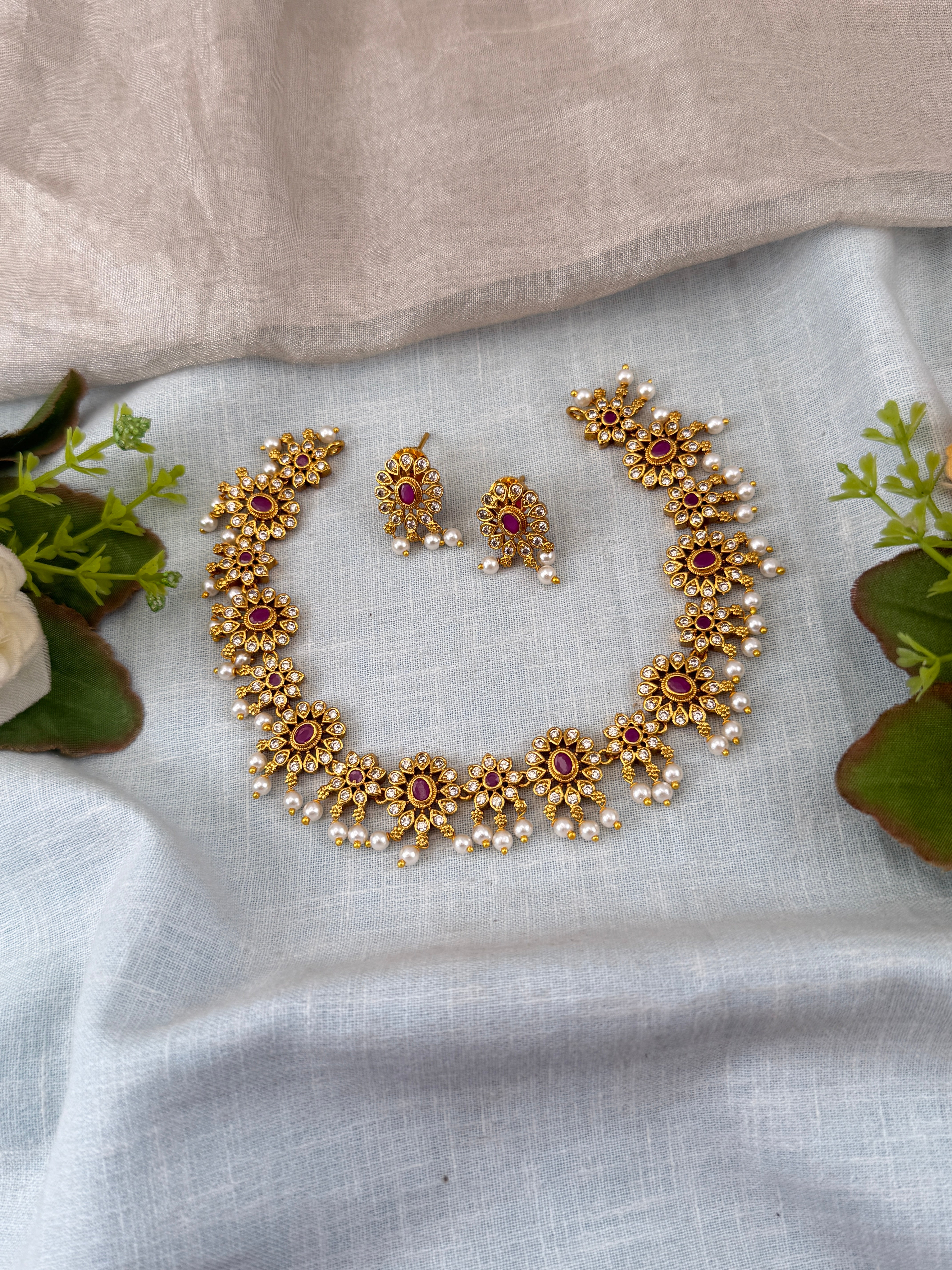 Antique temple necklace for women