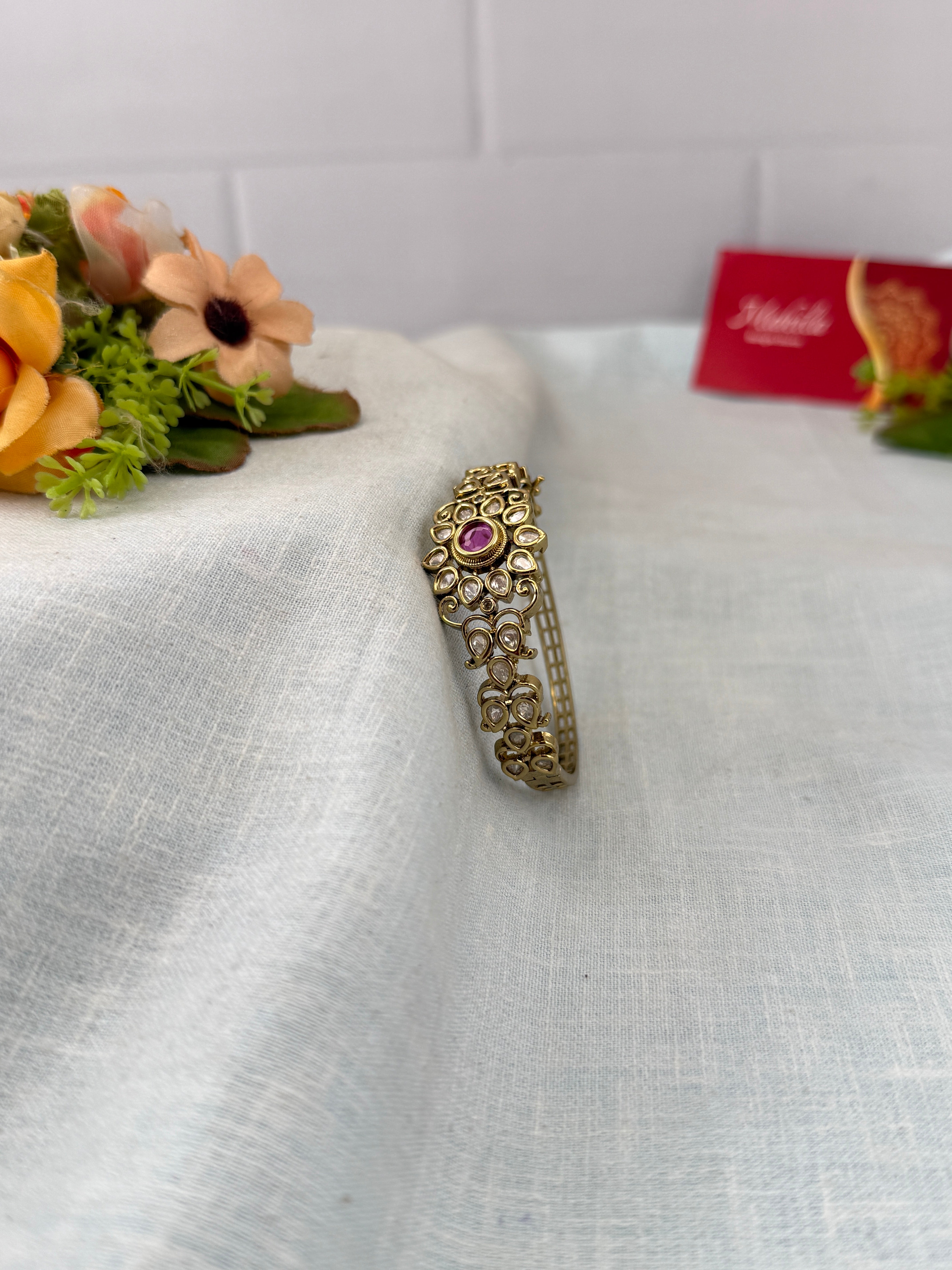 Antique temple style bridal bangles for women by Mahila