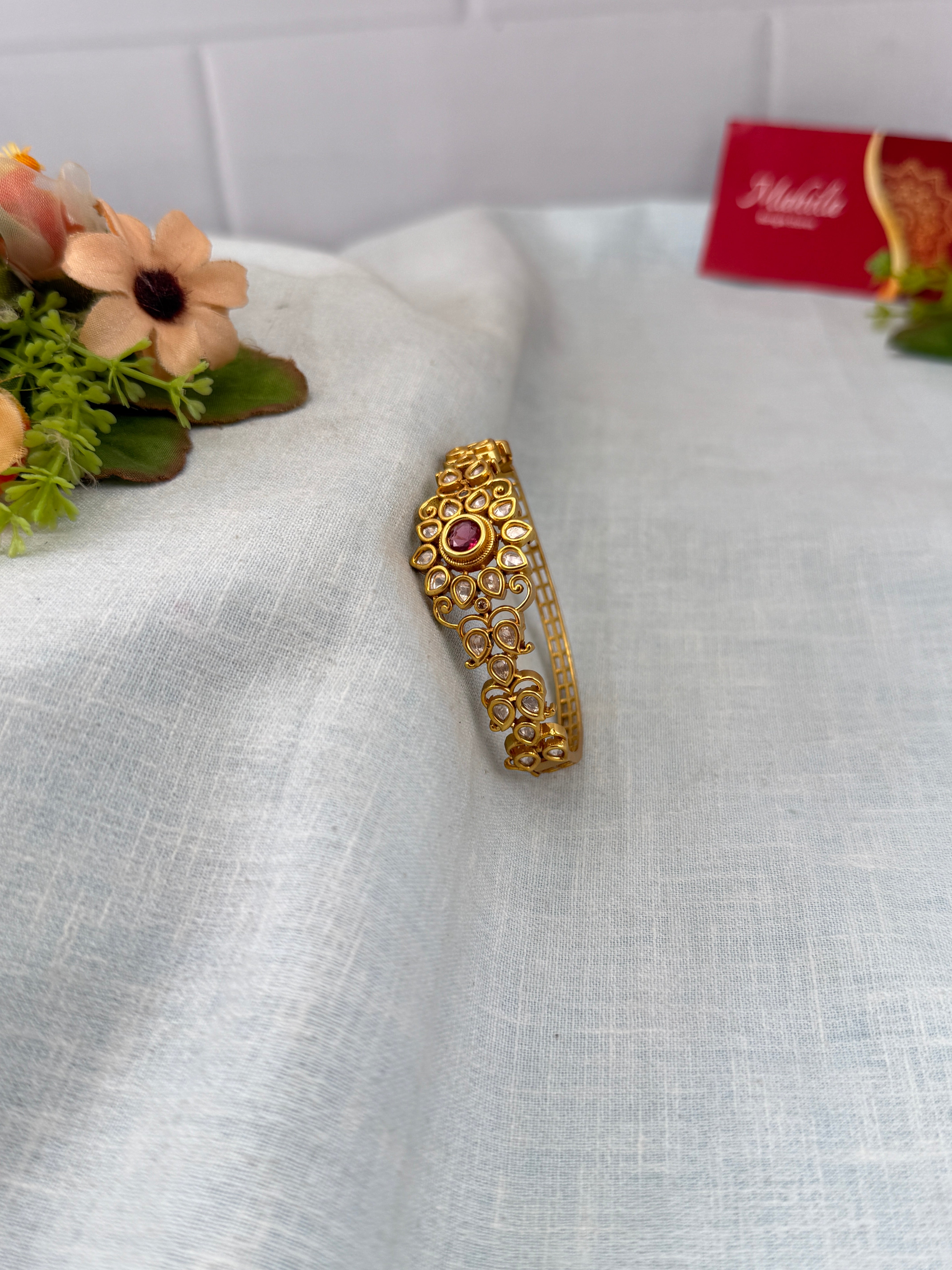Antique temple style bridal bangles for women by Mahila