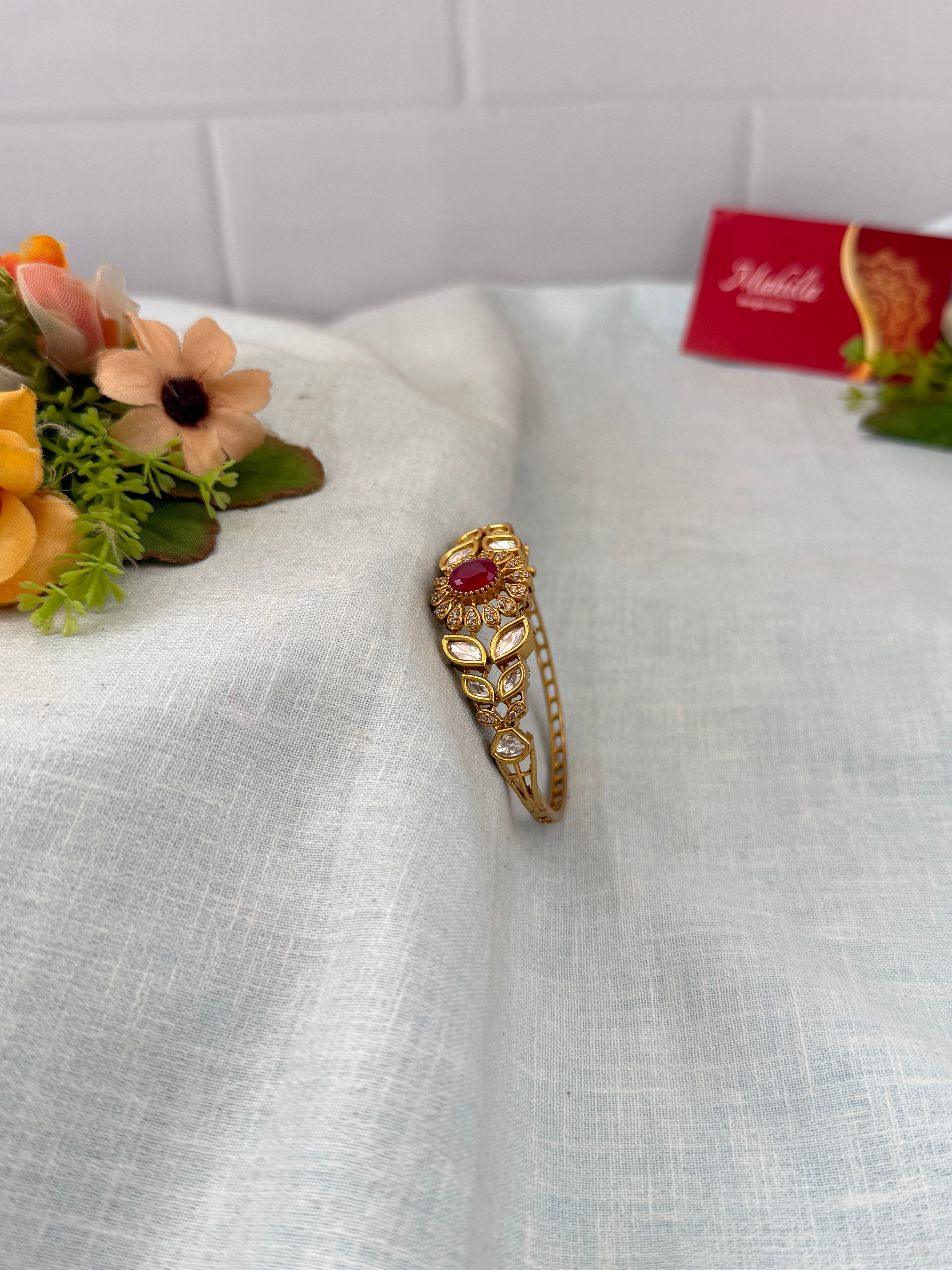Antique temple style bridal bangles for women by Mahila