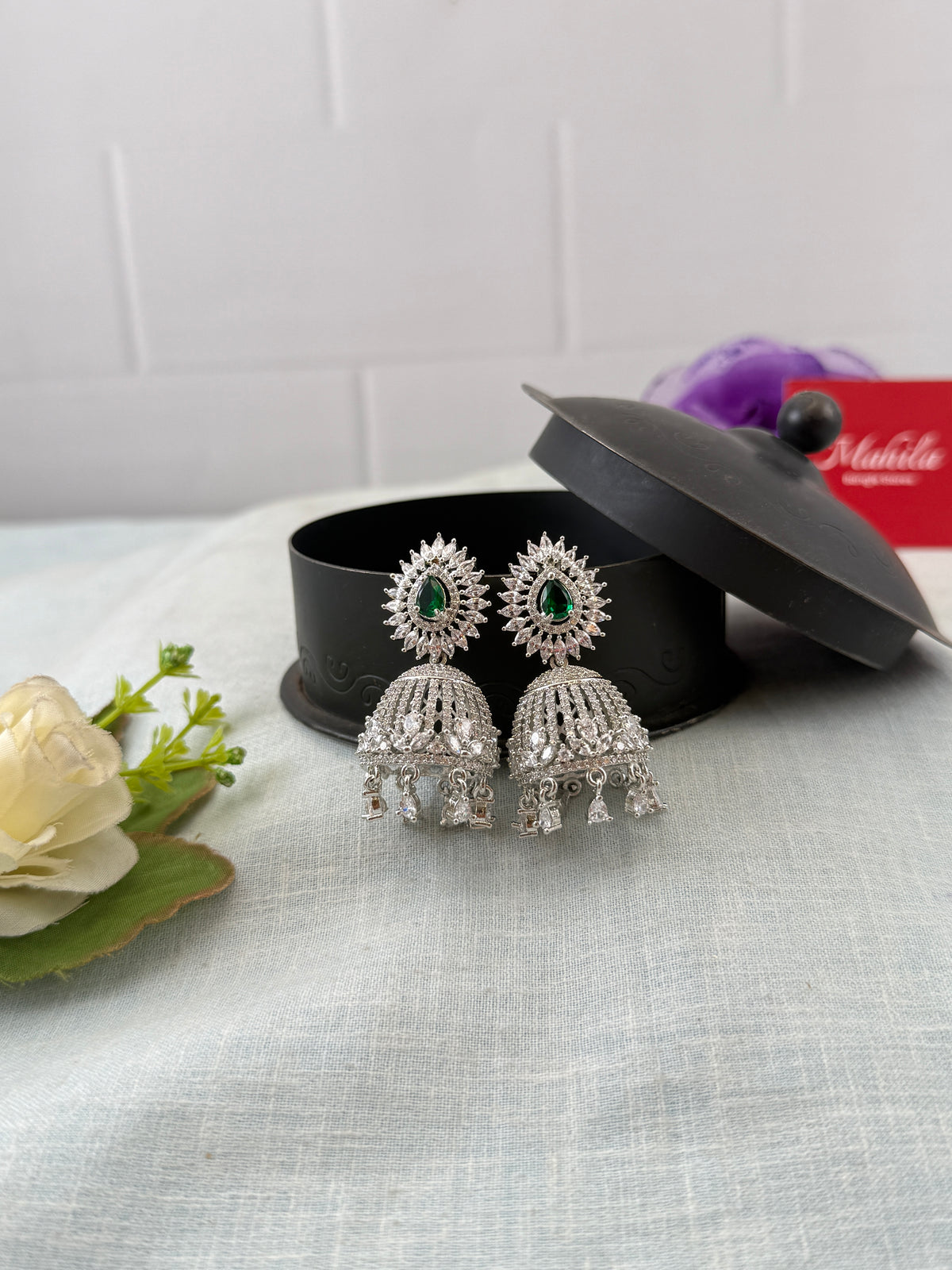 Zircon Stone Jhumkas | E0221