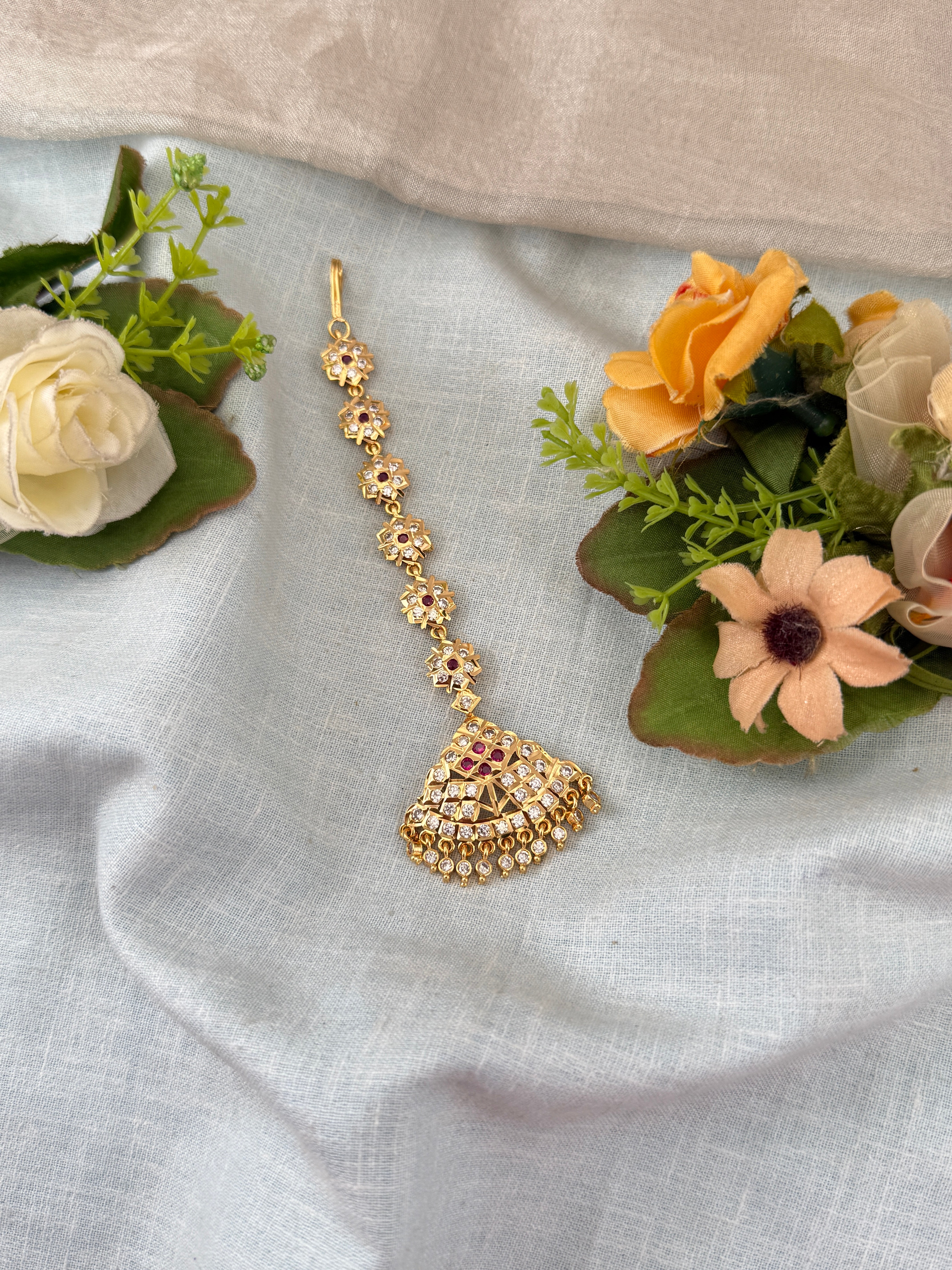 Antique Stone Maang Tikka | E0214