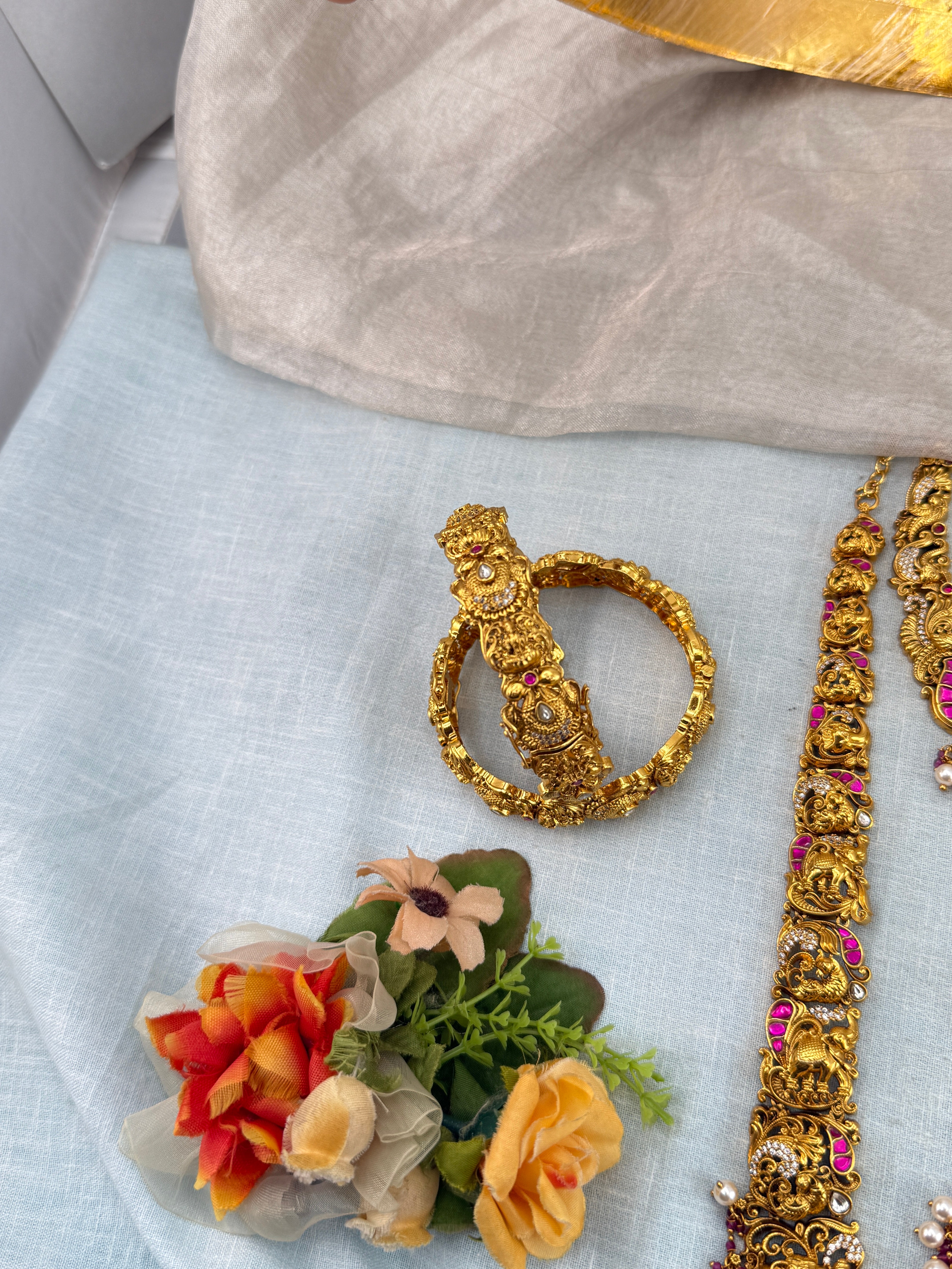 Antique Bridal Necklace Venkateshwara Lakshmi Kalyana Premium Full Set | N0446